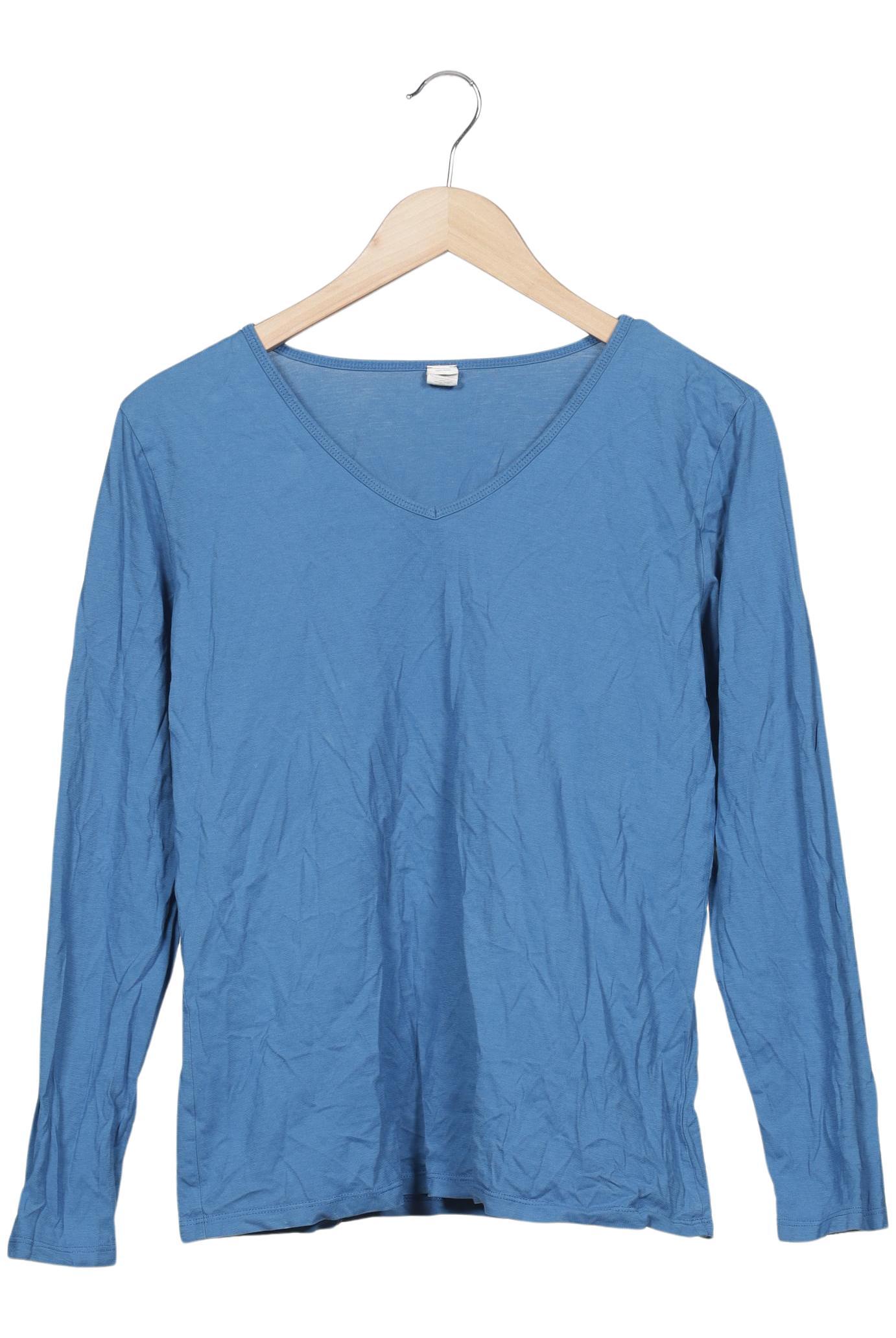 

hessnatur Damen Langarmshirt, blau, Gr. 36