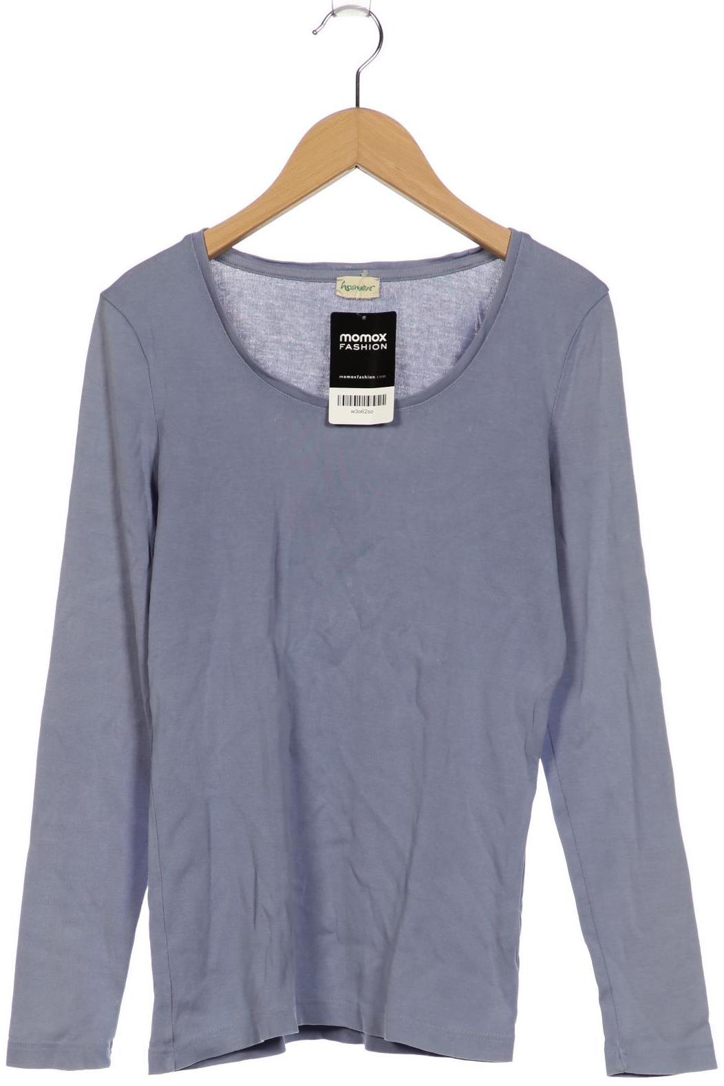 

hessnatur Damen Langarmshirt, blau, Gr. 36