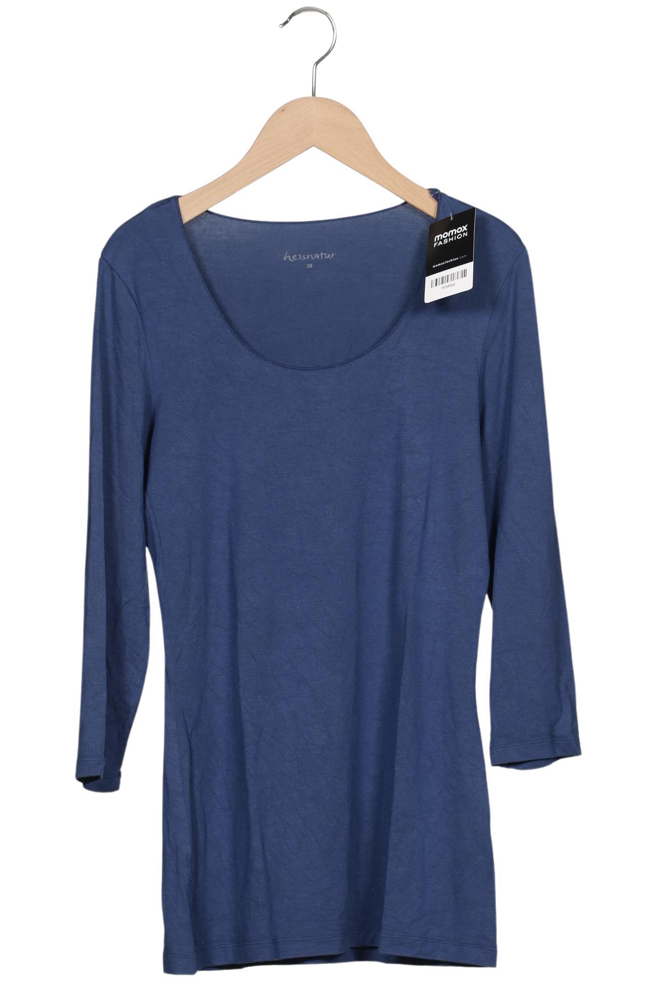 

hessnatur Damen Langarmshirt, blau, Gr. 38
