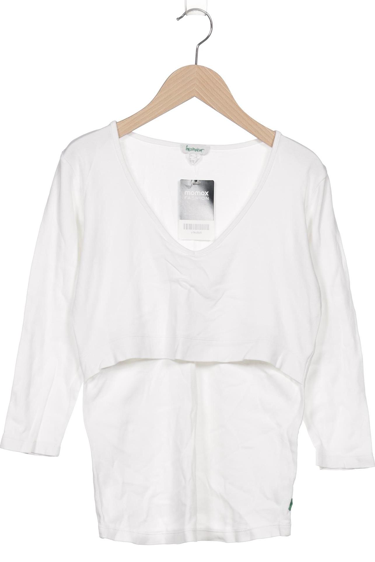 

hessnatur Damen Langarmshirt, weiß, Gr. 34
