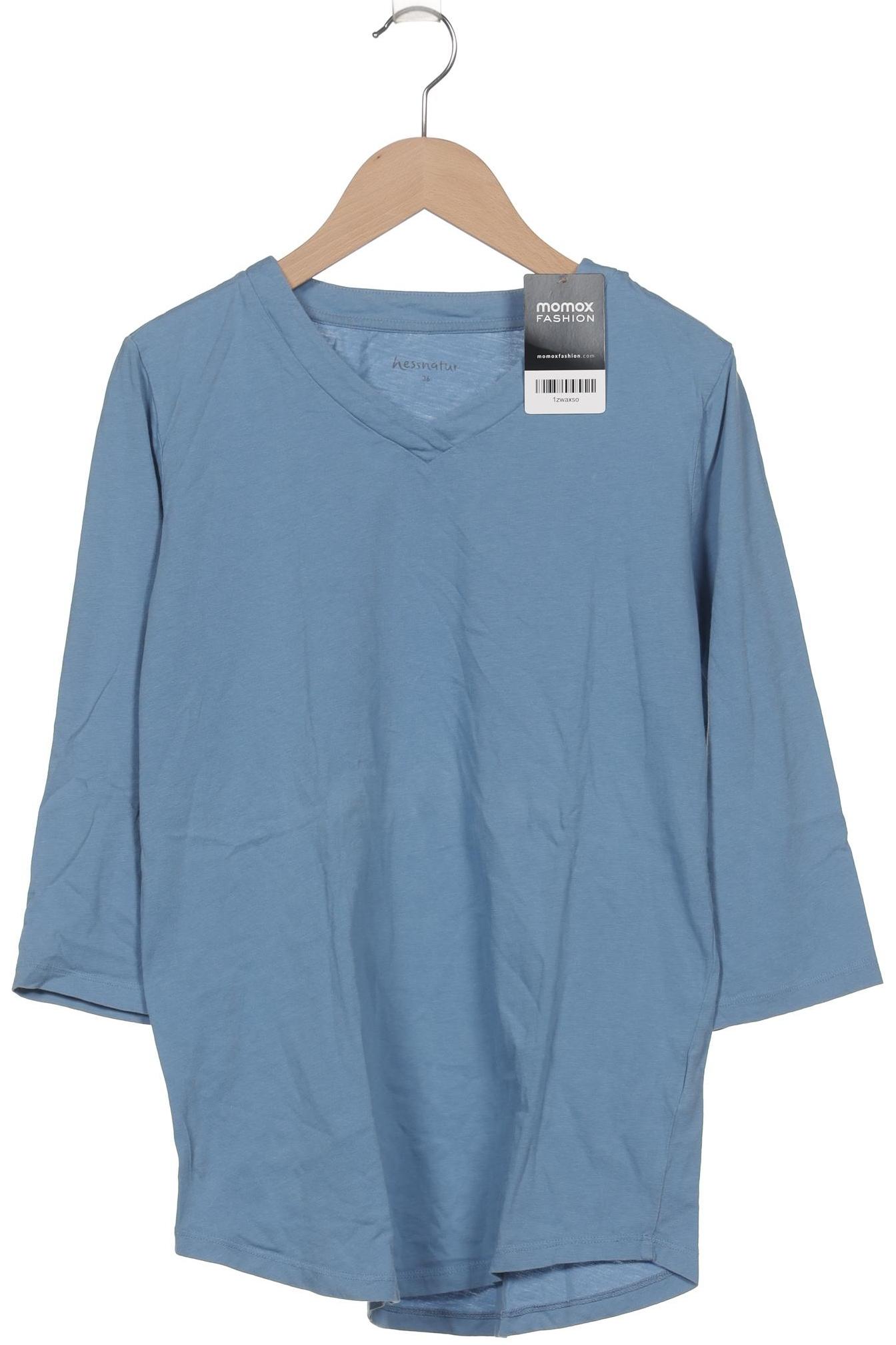 

hessnatur Damen Langarmshirt, blau, Gr. 36