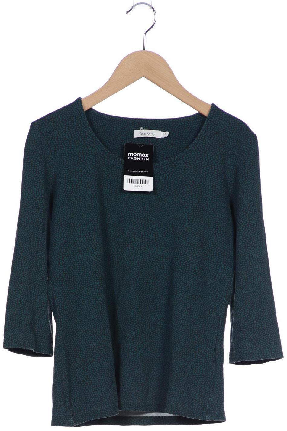 

hessnatur Damen Langarmshirt, türkis, Gr. 34