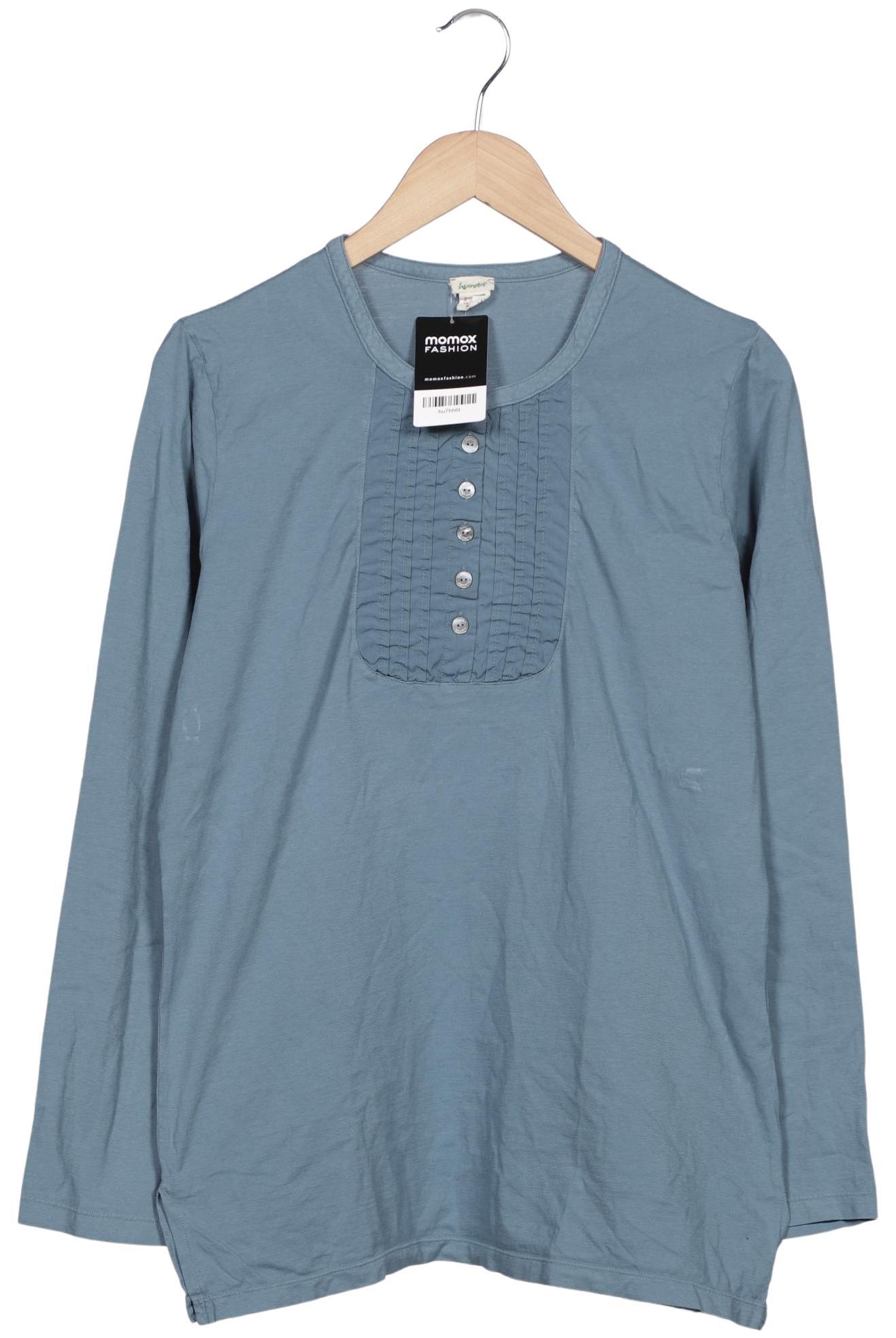 

hessnatur Damen Langarmshirt, blau, Gr. 40