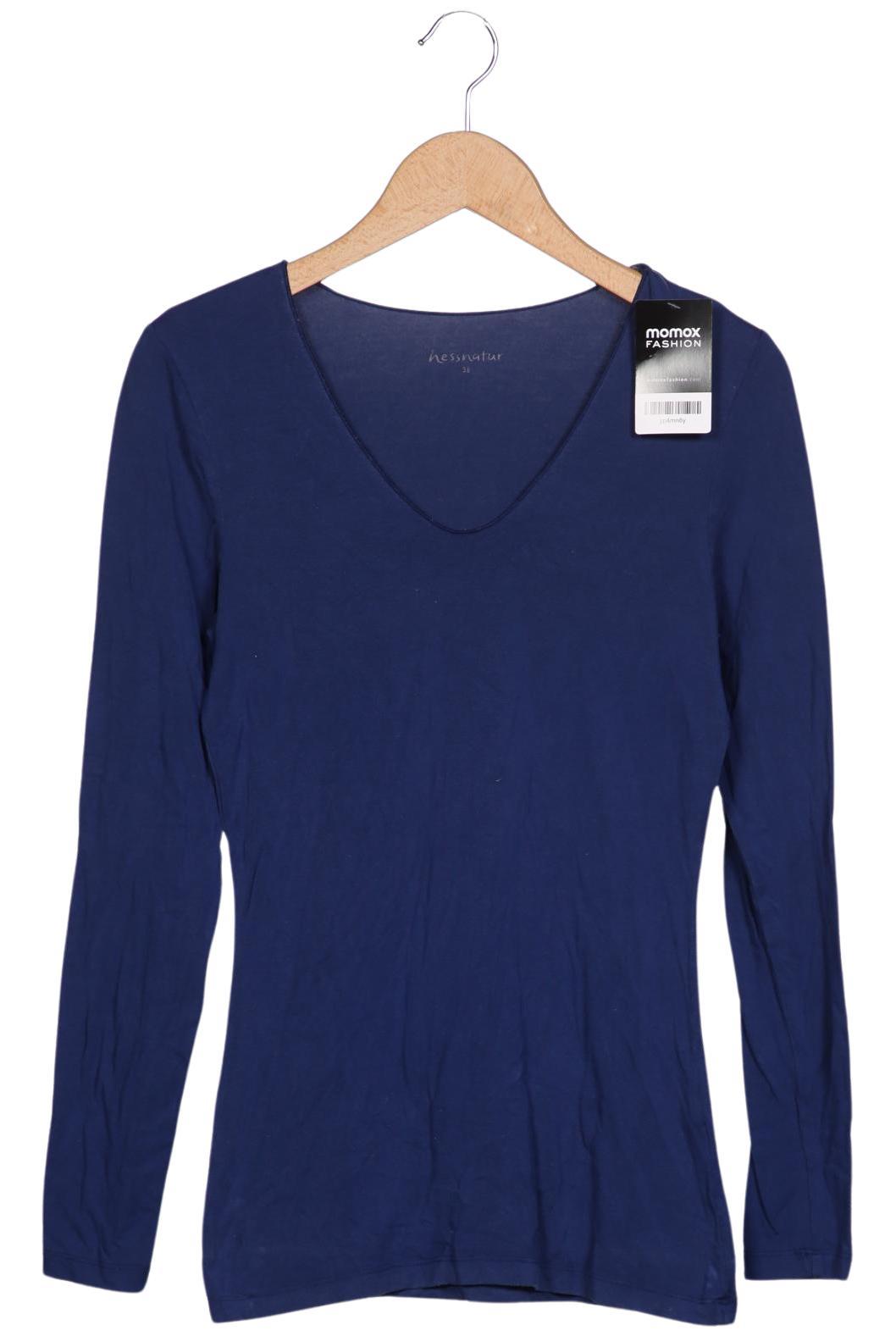 

hessnatur Damen Langarmshirt, marineblau, Gr. 36