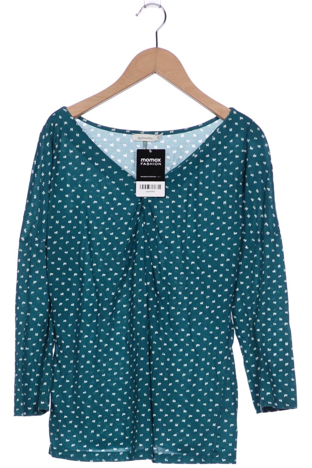 

hessnatur Damen Langarmshirt, türkis, Gr. 38