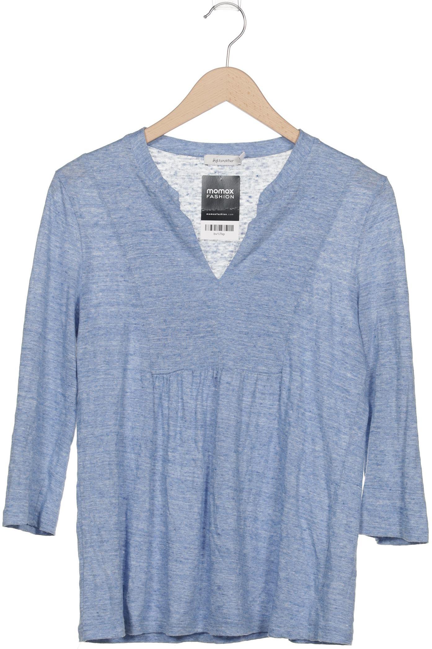 

hessnatur Damen Langarmshirt, blau, Gr. 38