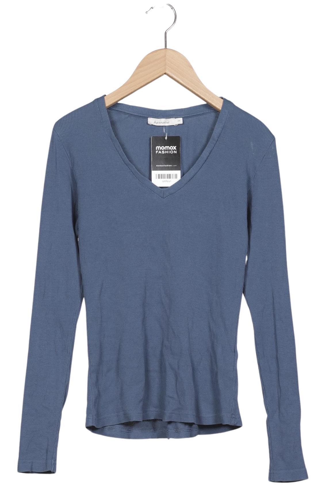 

hessnatur Damen Langarmshirt, blau, Gr. 34