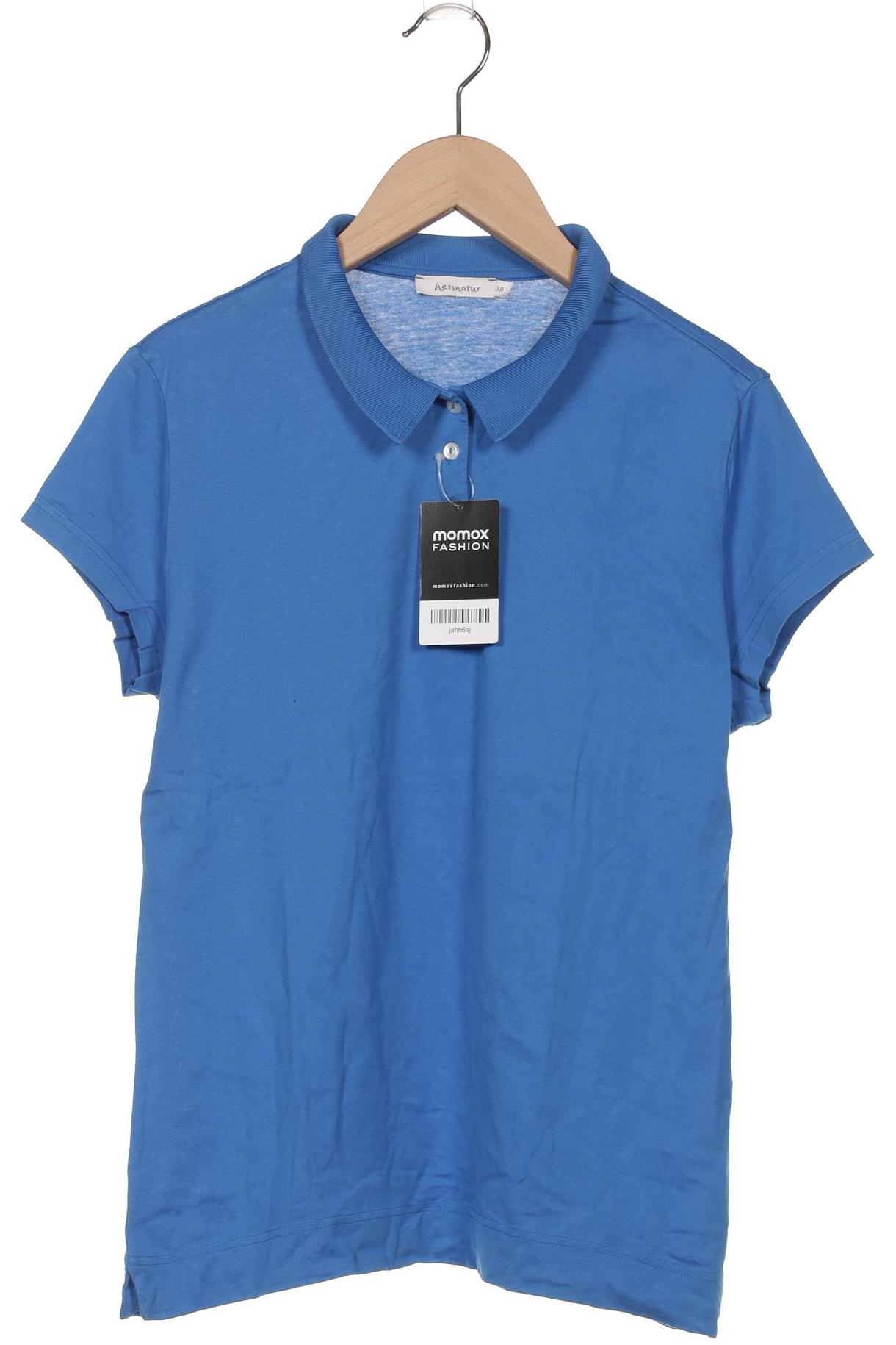 

hessnatur Damen Poloshirt, blau, Gr. 38