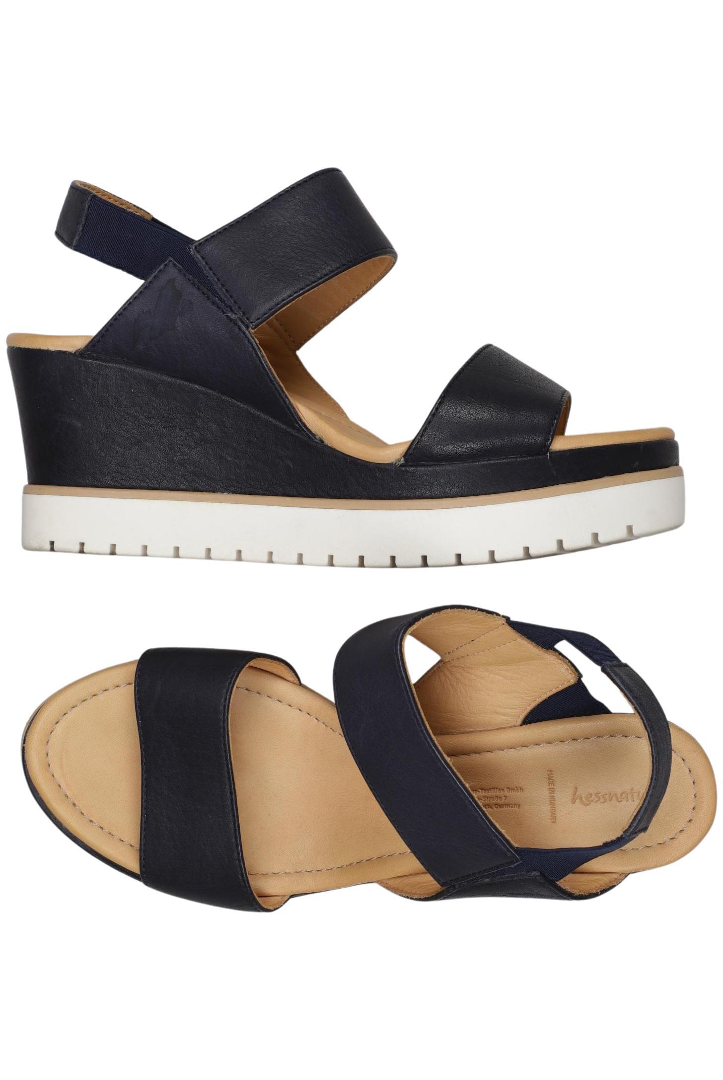 

hessnatur Damen Sandale, marineblau, Gr. 39