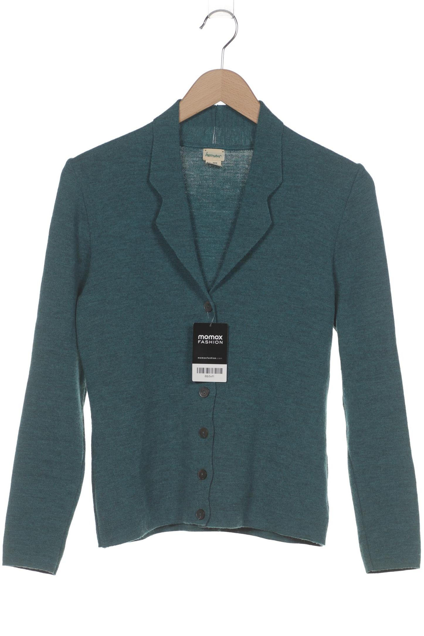 

hessnatur Damen Strickjacke, türkis, Gr. 36
