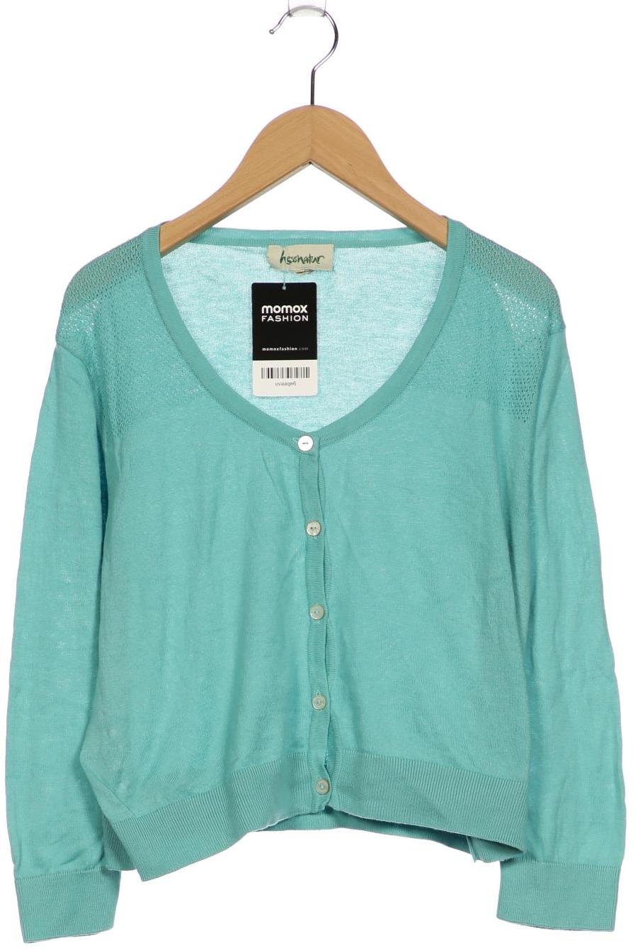 

hessnatur Damen Strickjacke, türkis, Gr. 40