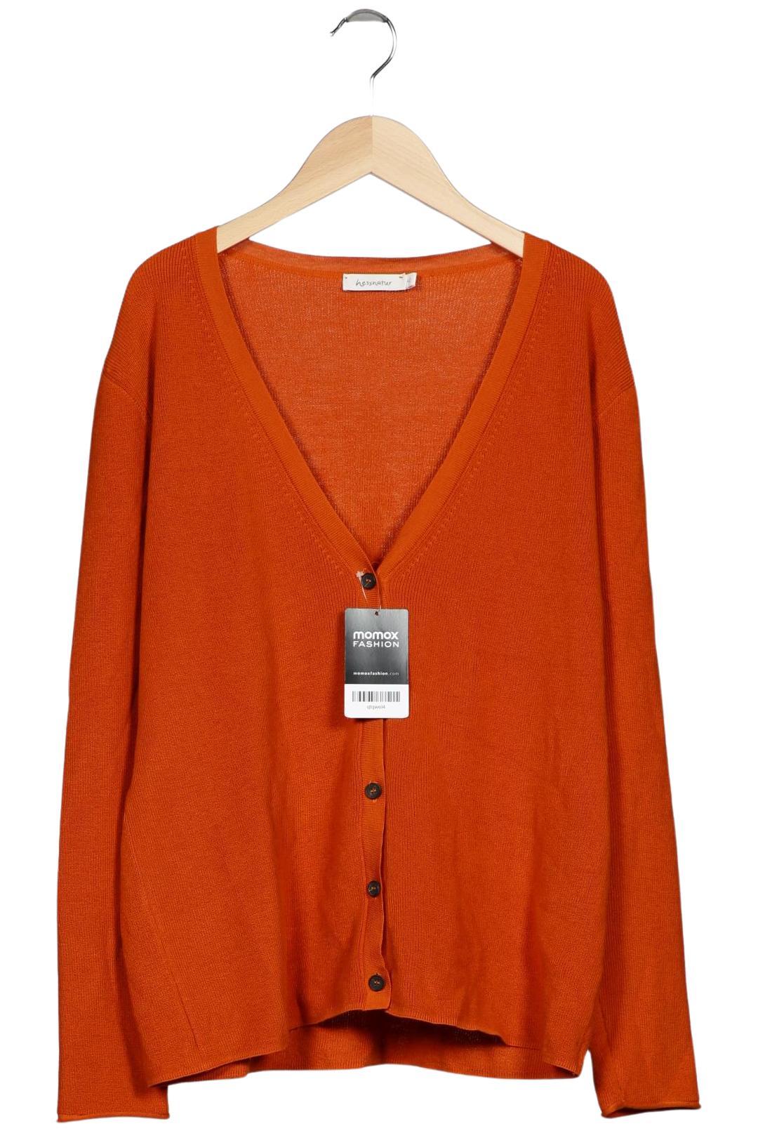 

hessnatur Damen Strickjacke, orange, Gr. 42