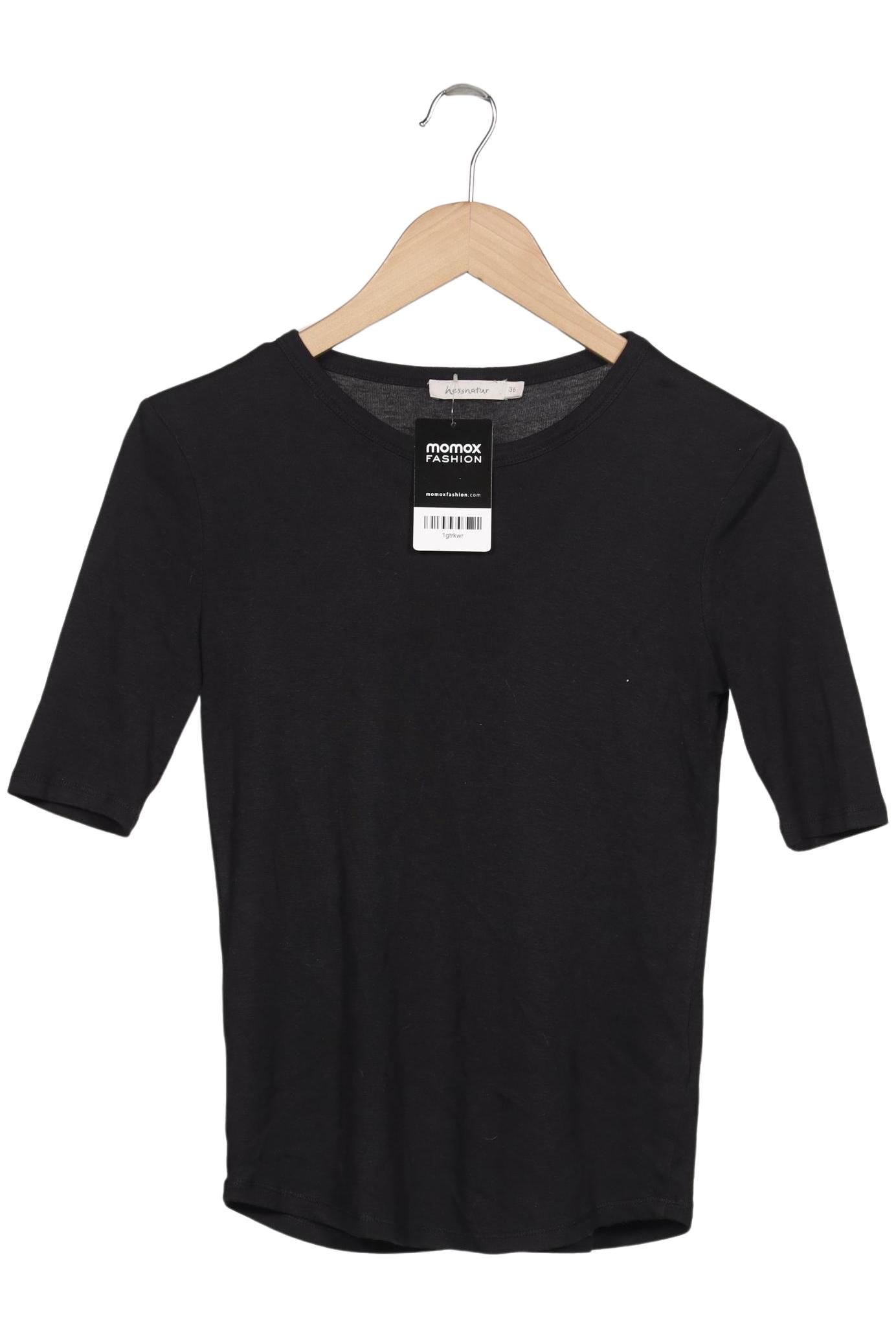 

hessnatur Damen T-Shirt, schwarz, Gr. 36