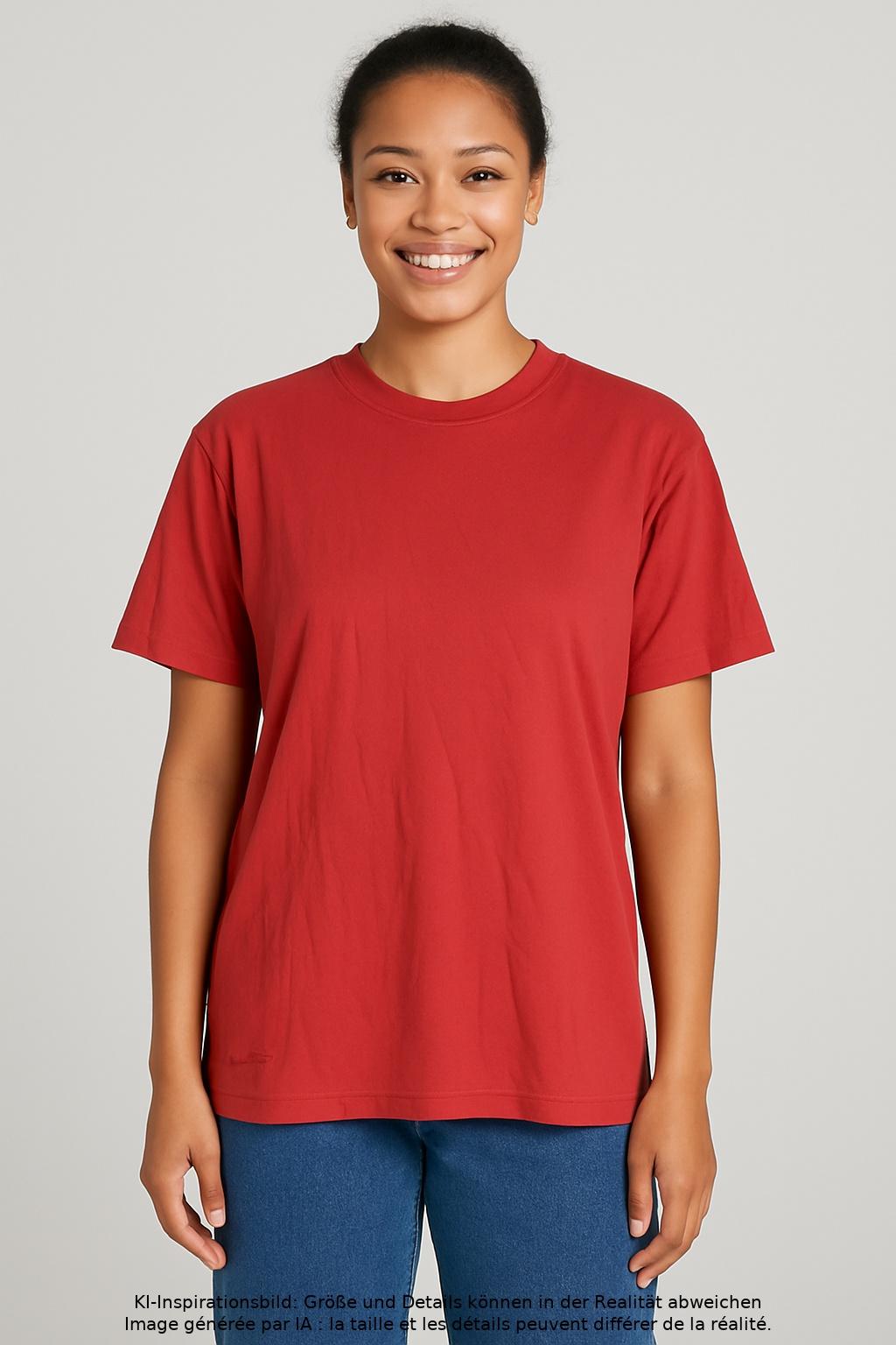 

hessnatur Damen T-Shirt, rot, Gr. 42