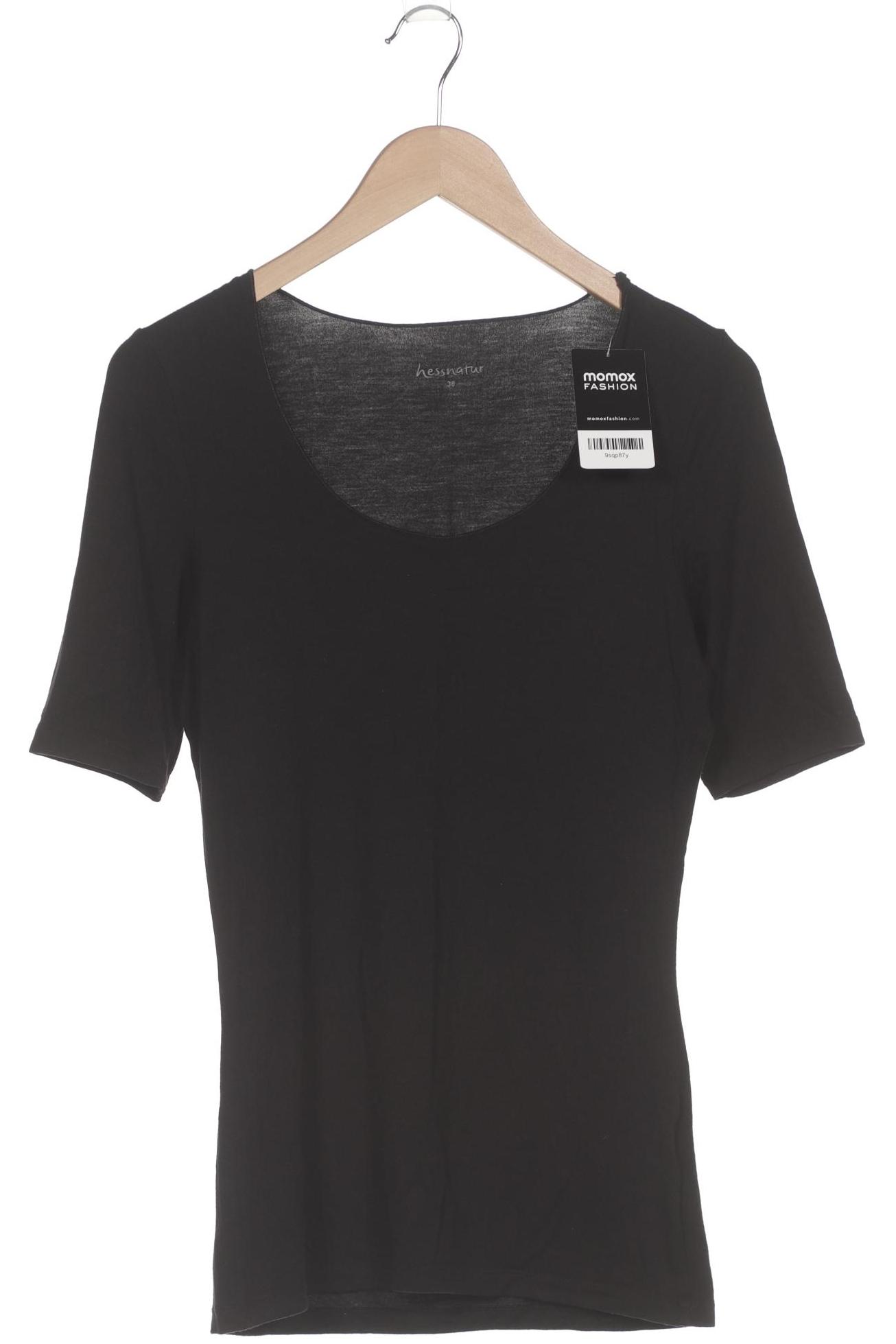 

hessnatur Damen T-Shirt, schwarz, Gr. 38
