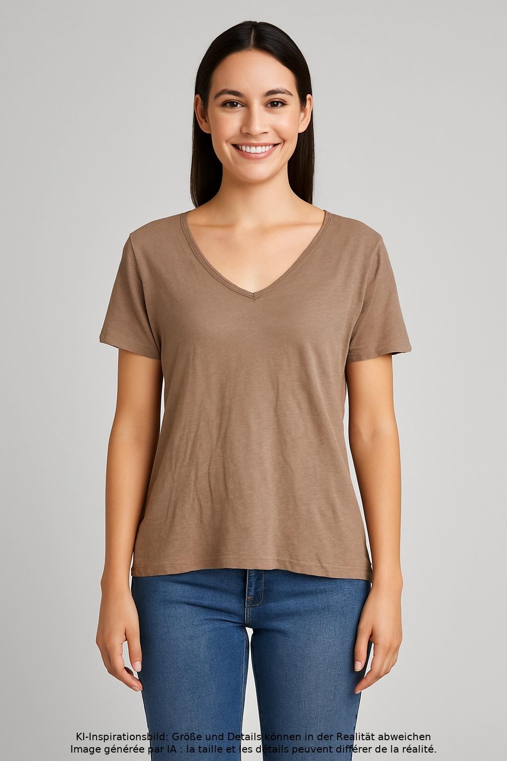 

hessnatur Damen T-Shirt, beige, Gr. 40