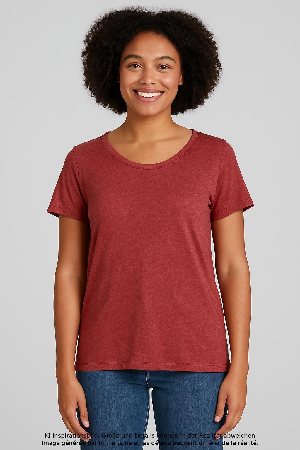 

hessnatur Damen T-Shirt, rot, Gr. 38