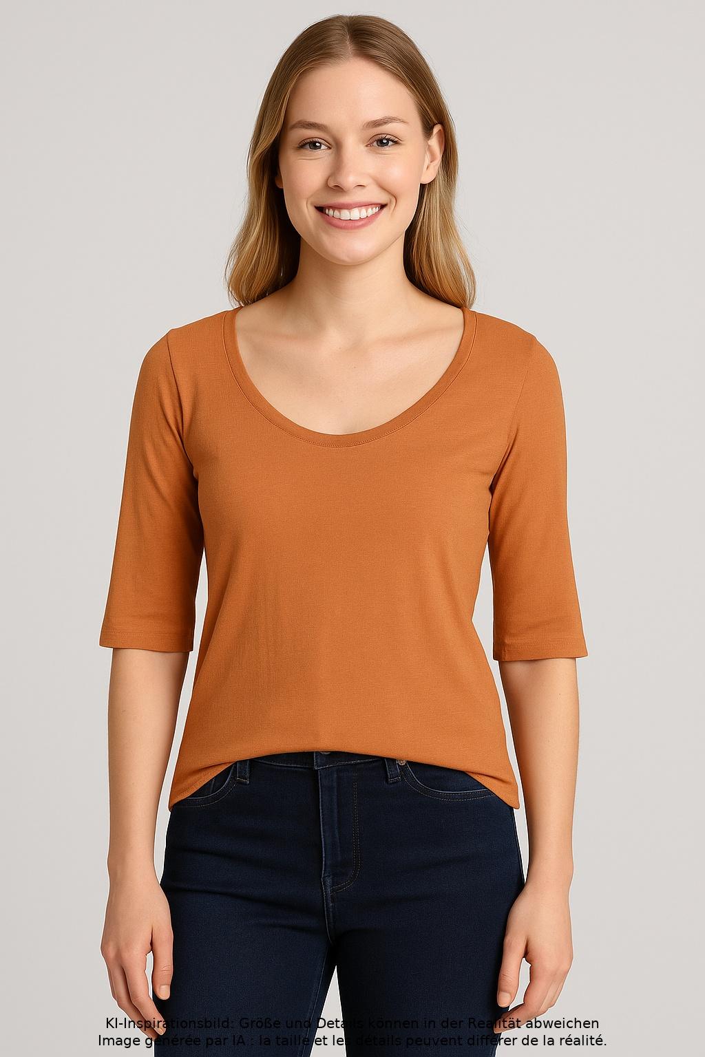 

hessnatur Damen T-Shirt, orange, Gr. 34