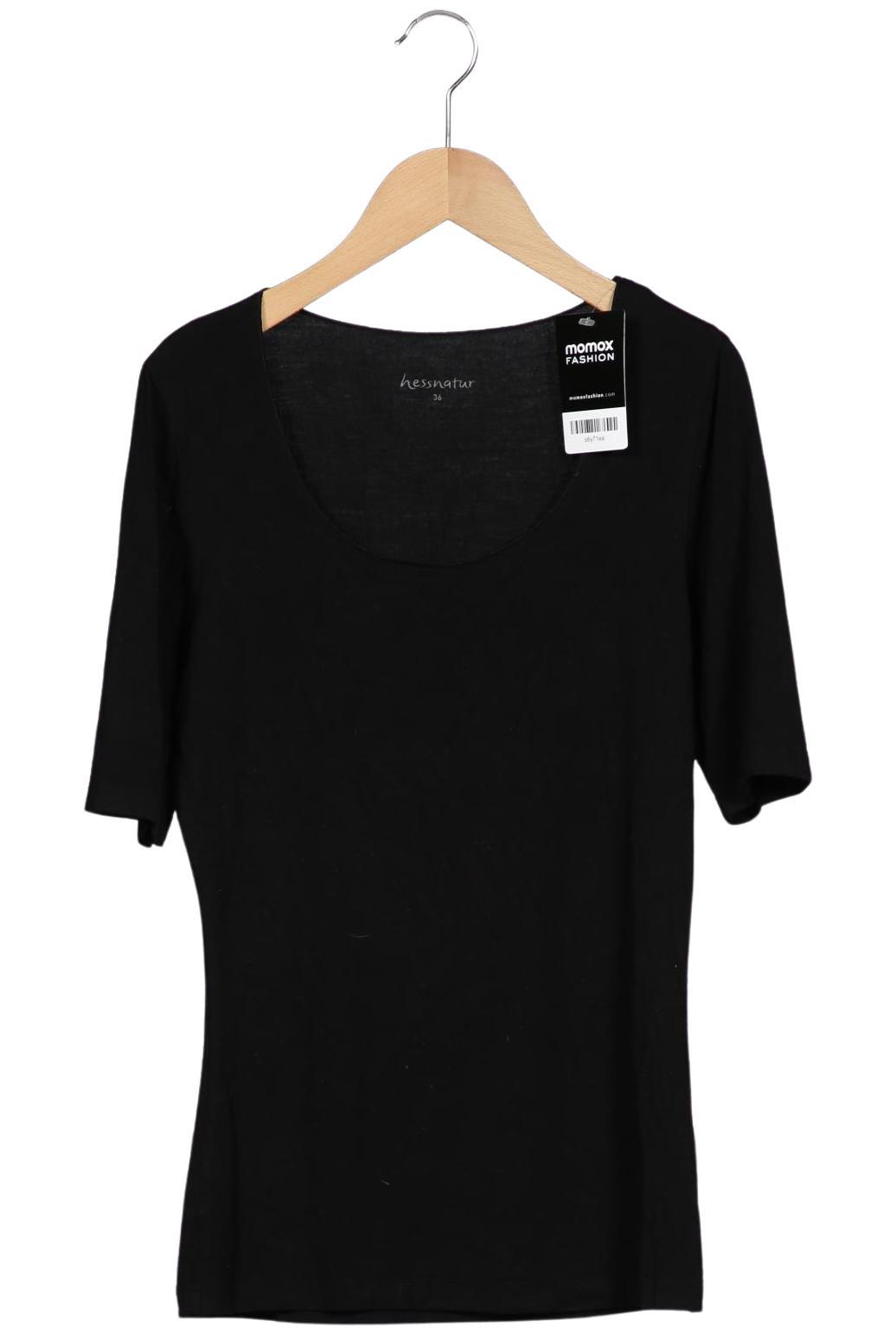 

hessnatur Damen T-Shirt, schwarz, Gr. 36