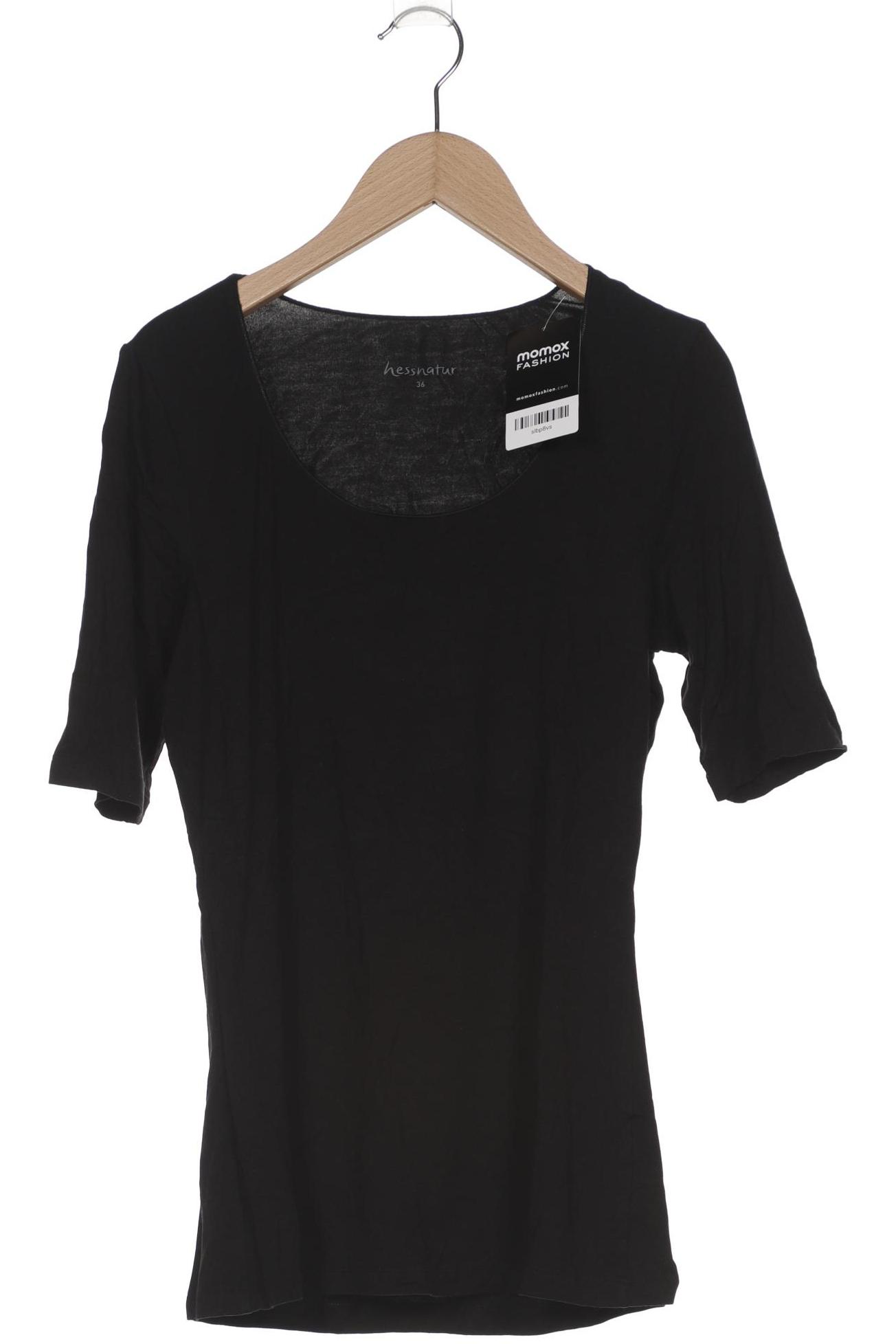 

hessnatur Damen T-Shirt, schwarz, Gr. 36