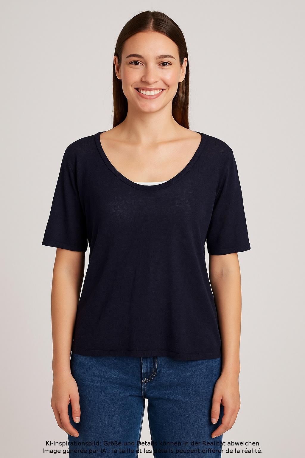 

hessnatur Damen T-Shirt, marineblau, Gr. 36