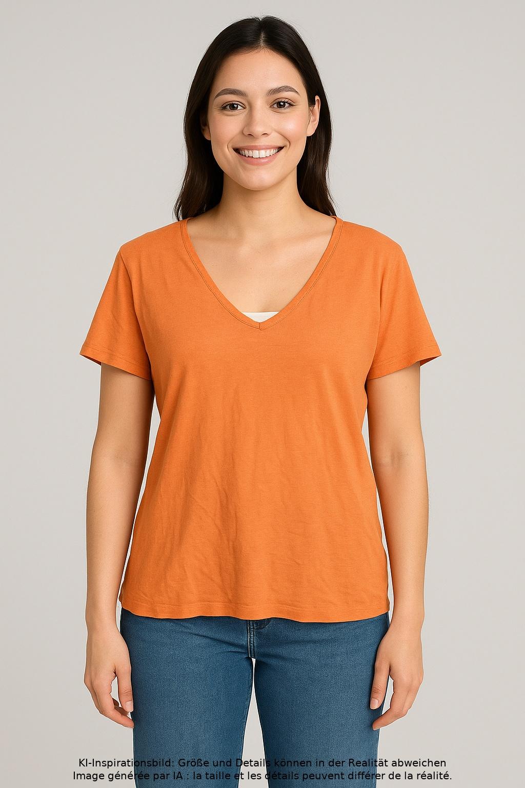 

hessnatur Damen T-Shirt, orange, Gr. 40