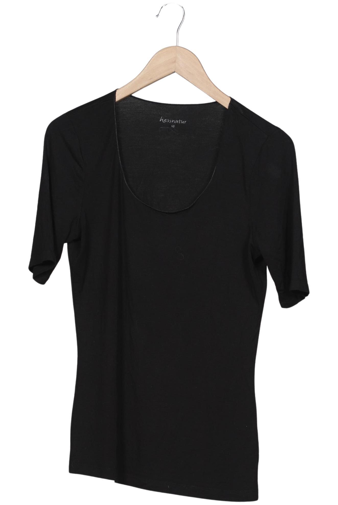 

hessnatur Damen T-Shirt, schwarz, Gr. 40