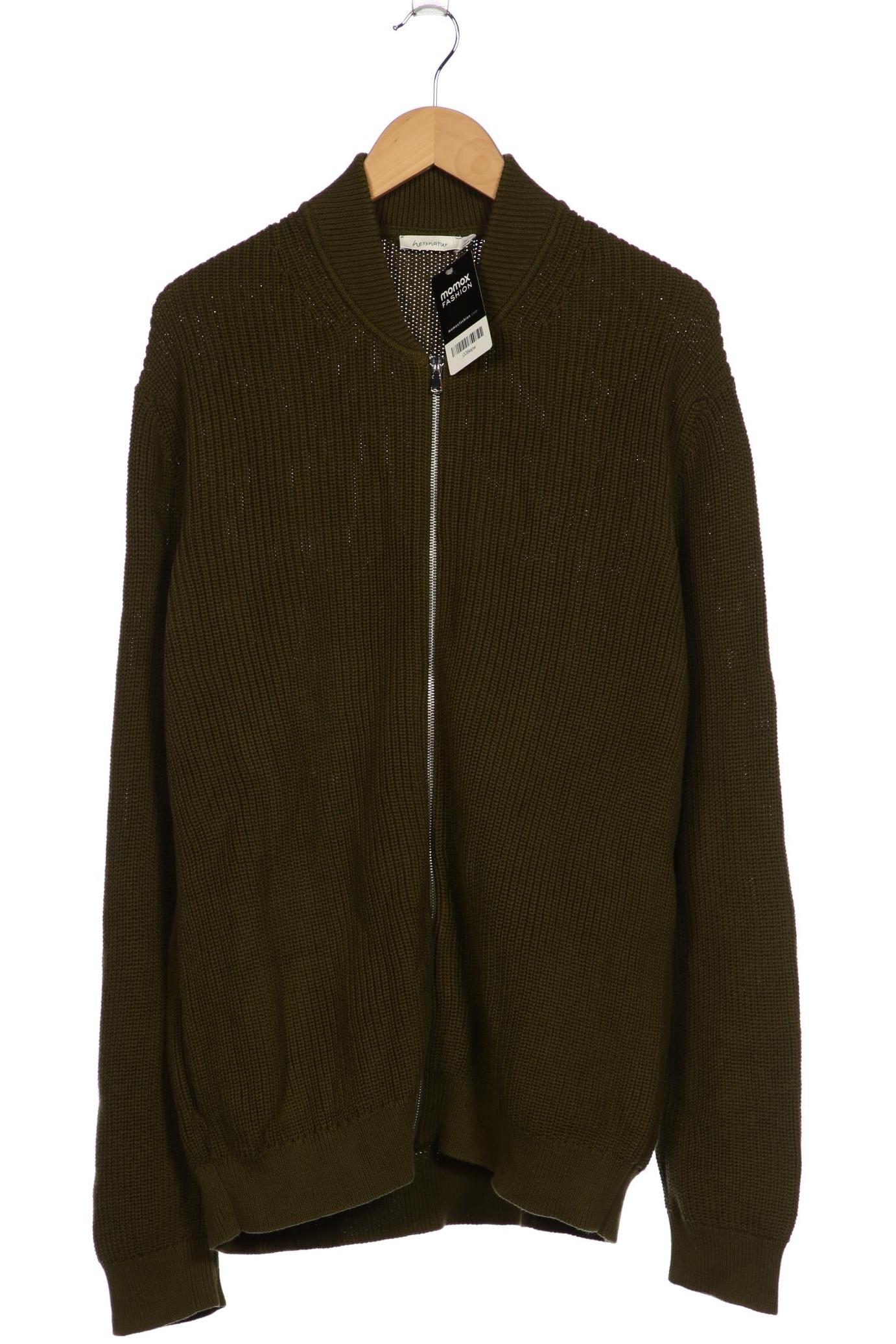 

hessnatur Herren Strickjacke, grün, Gr. 56