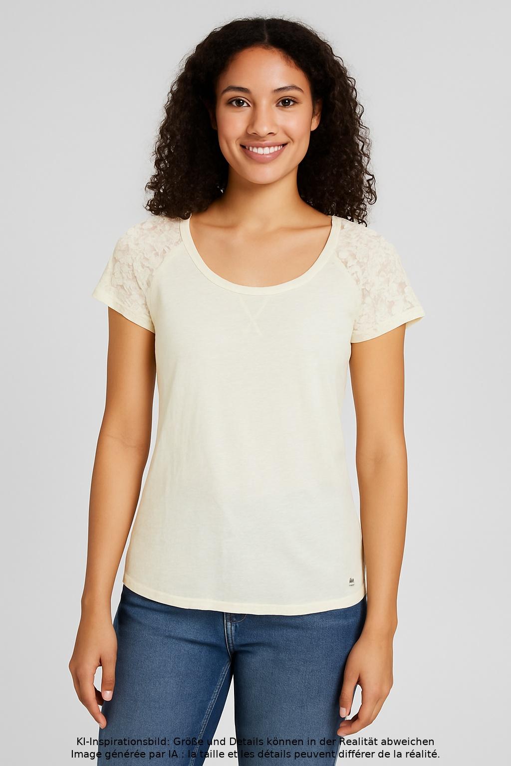 

Hilfiger Denim Damen T-Shirt, cremeweiß, Gr. 38