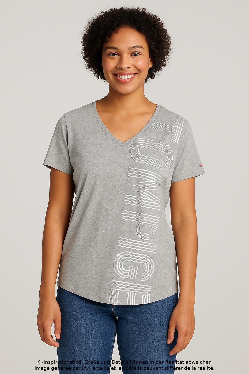 

Hilfiger Denim Damen T-Shirt, grau, Gr. 38