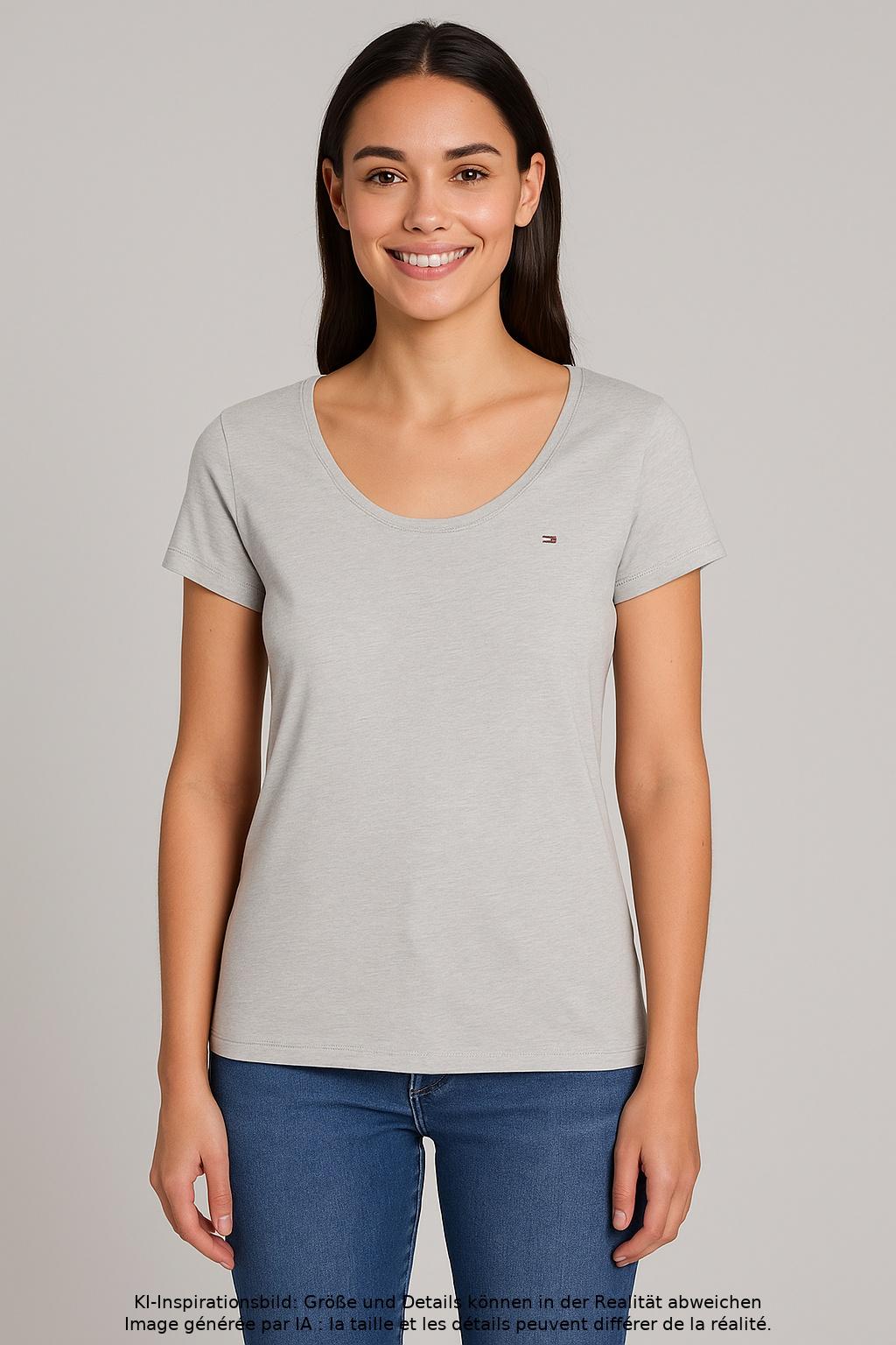 

Hilfiger Denim Damen T-Shirt, grau, Gr. 36