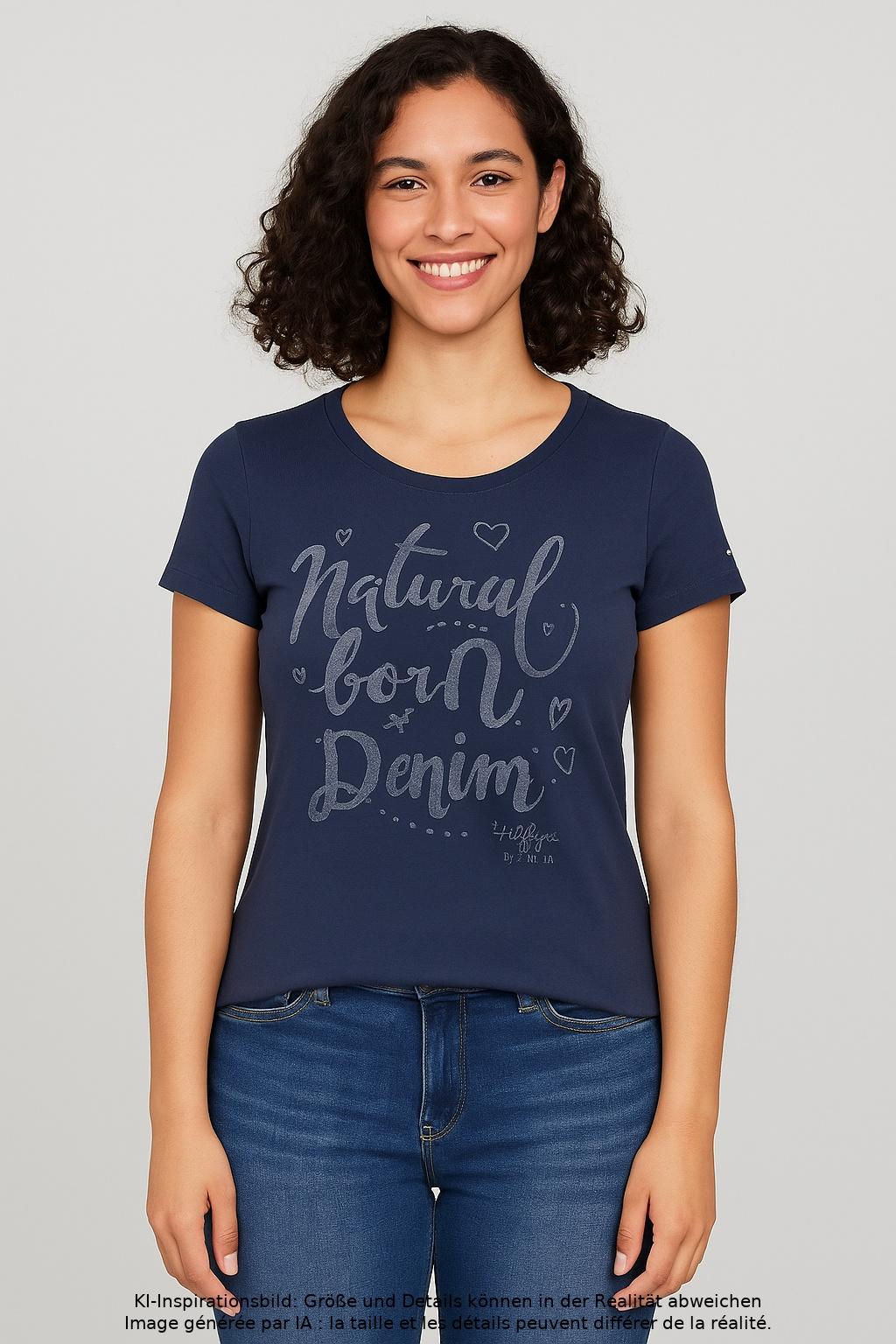 

Hilfiger Denim Damen T-Shirt, marineblau, Gr. 42