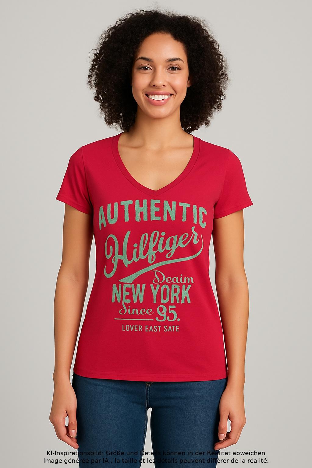 

Hilfiger Denim Damen T-Shirt, pink, Gr. 38