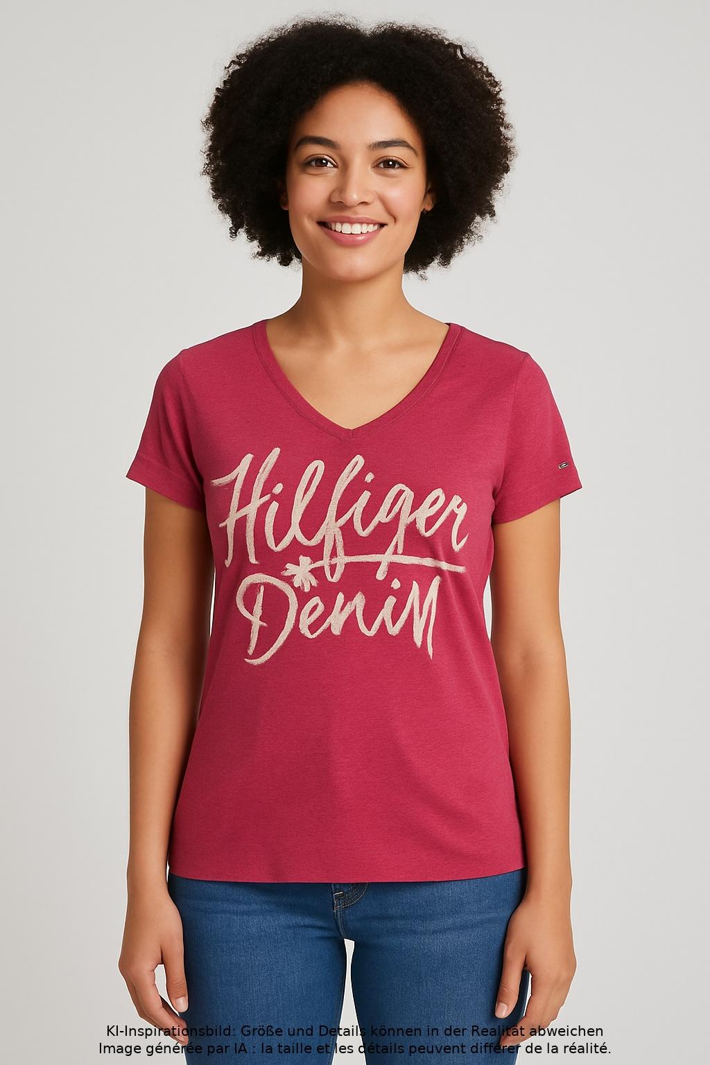 

Hilfiger Denim Damen T-Shirt, pink, Gr. 42