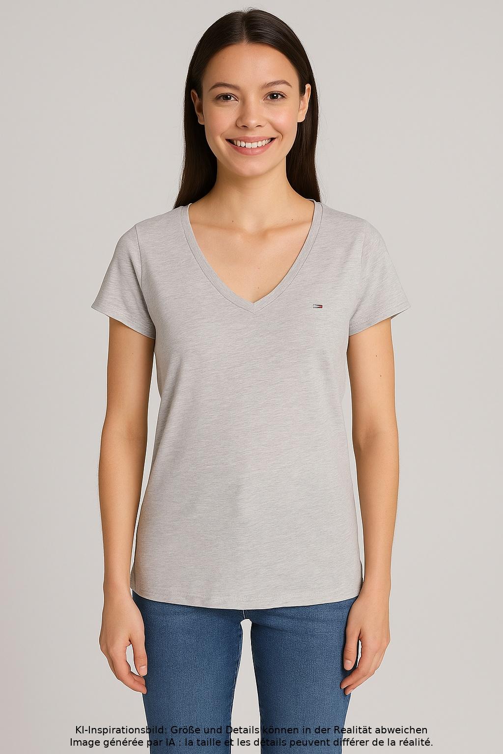 

Hilfiger Denim Damen T-Shirt, grau, Gr. 34