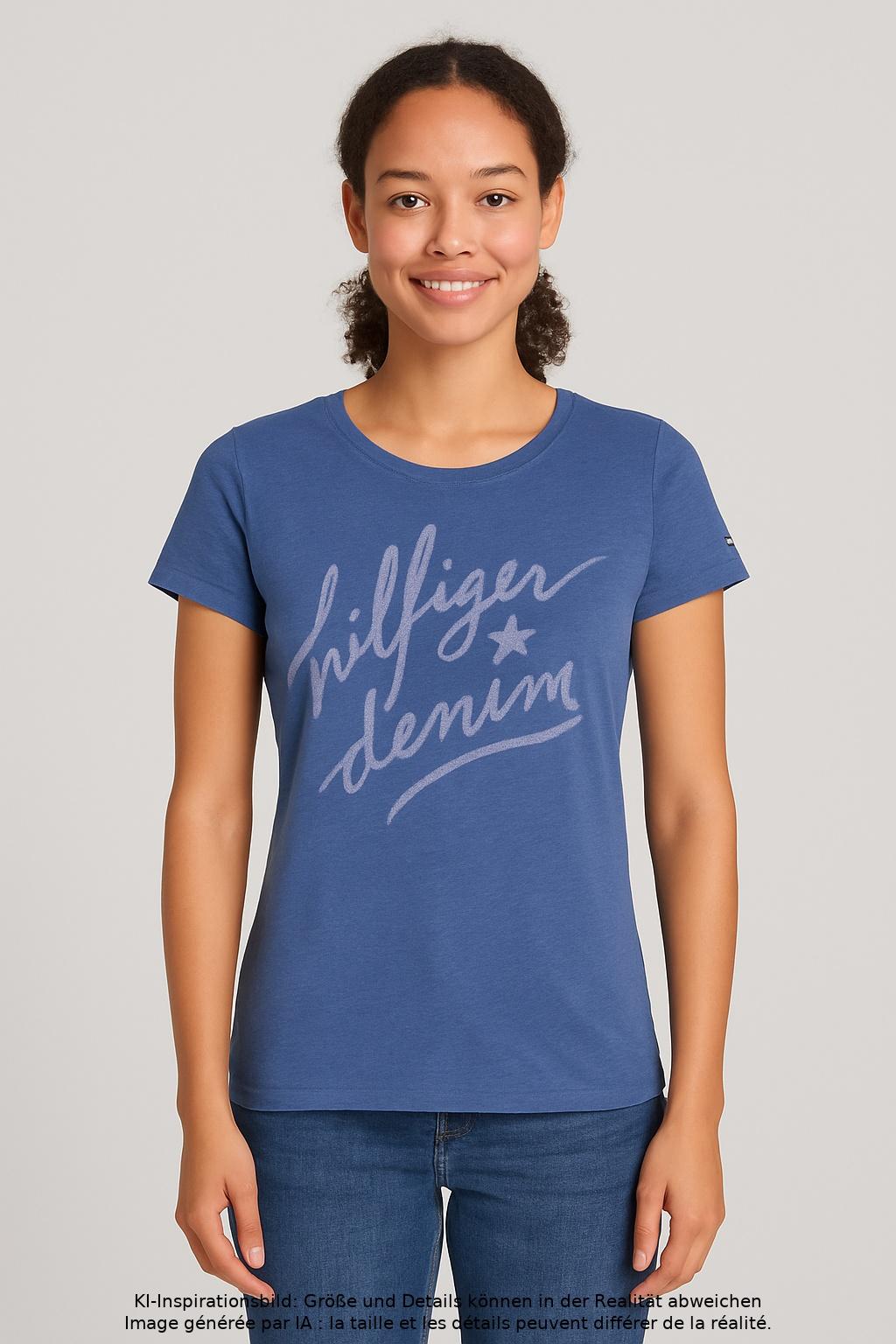 

Hilfiger Denim Damen T-Shirt, blau, Gr. 36