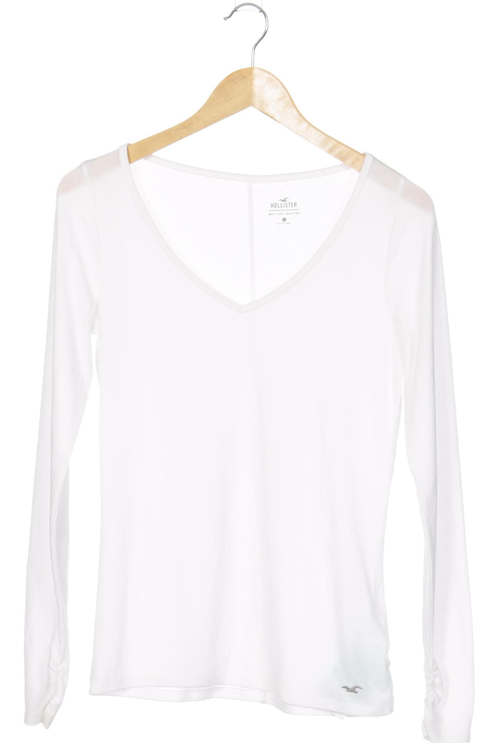 

Hollister Damen Langarmshirt, weiß, Gr.