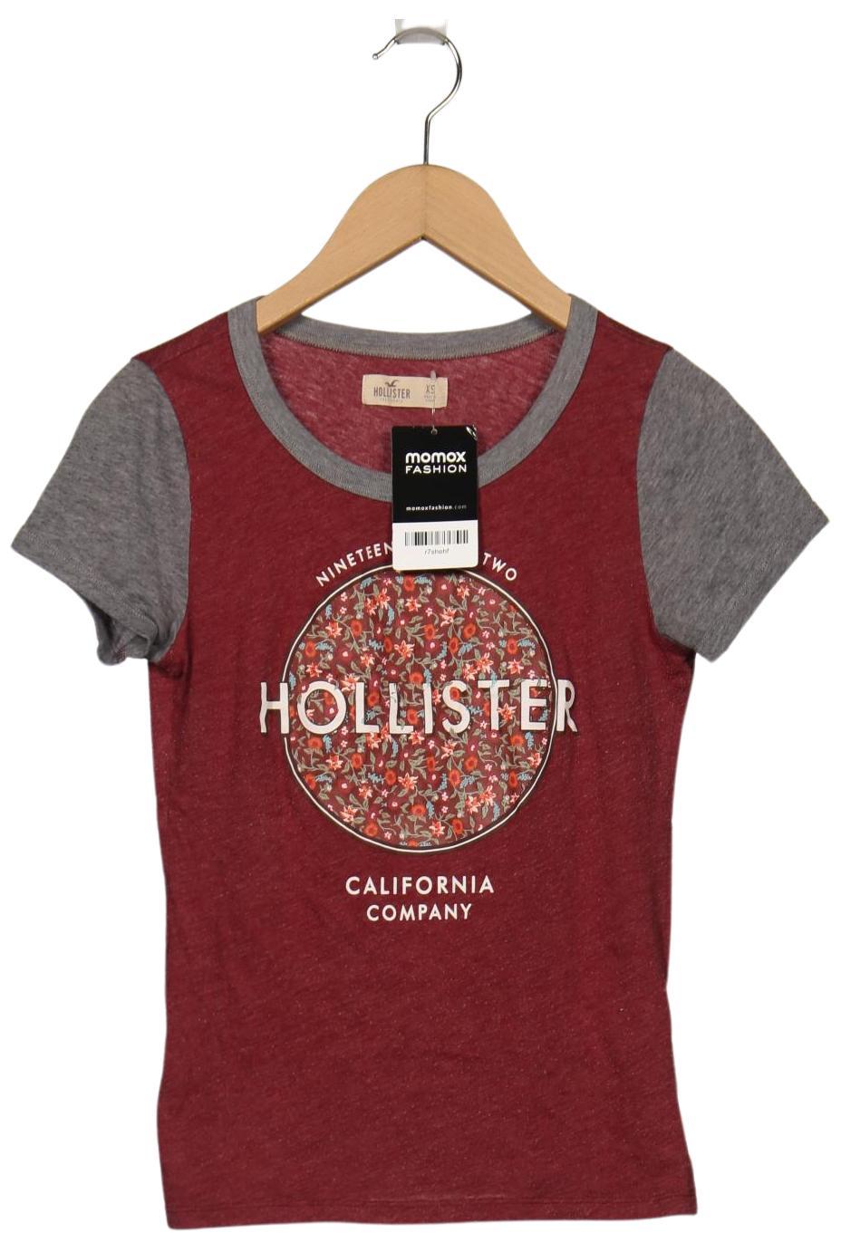 

Hollister Damen T-Shirt, bordeaux, Gr. 34