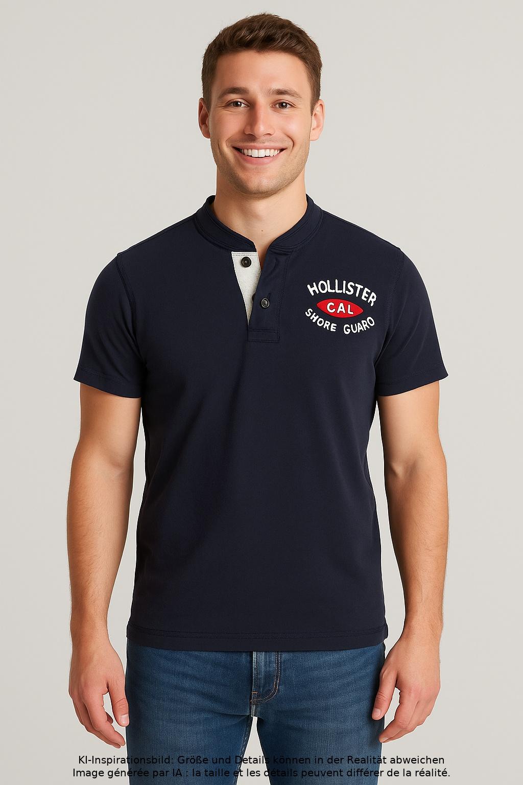 

Hollister Herren Poloshirt, marineblau, Gr. 48