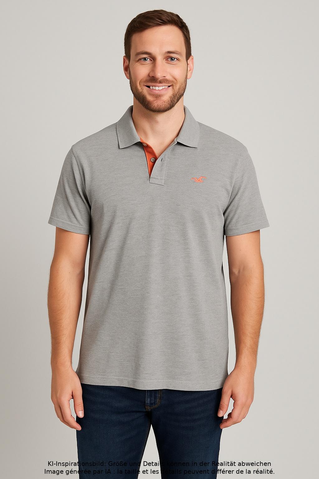 

Hollister Herren Poloshirt, grau, Gr. 54