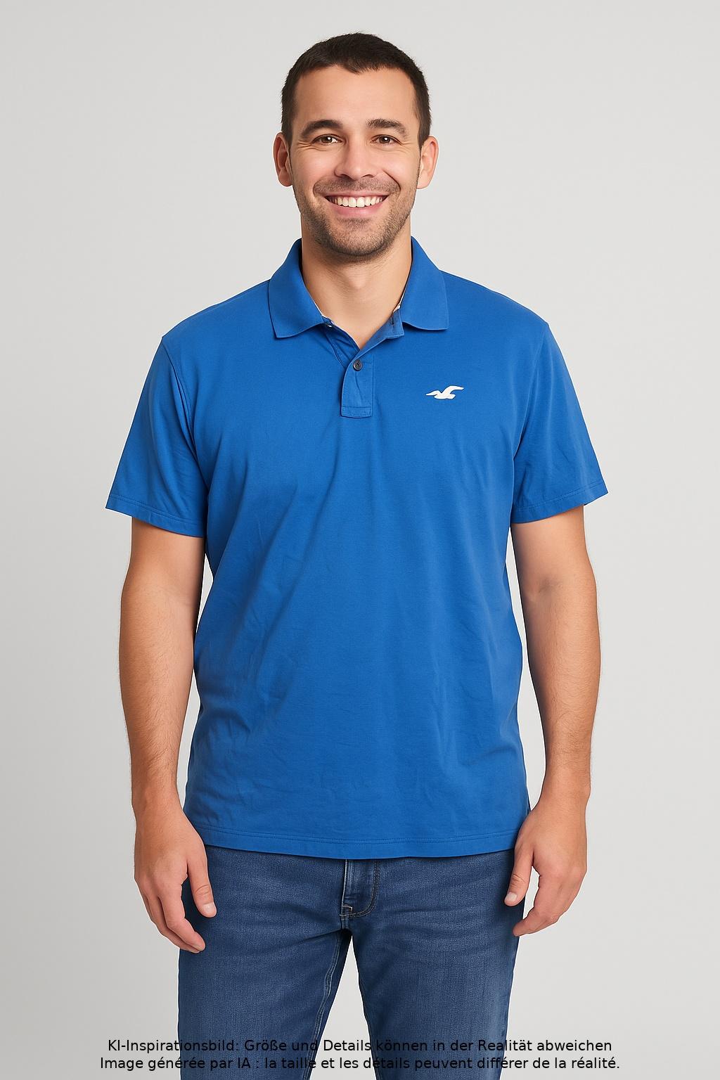 

Hollister Herren Poloshirt, blau, Gr. 54