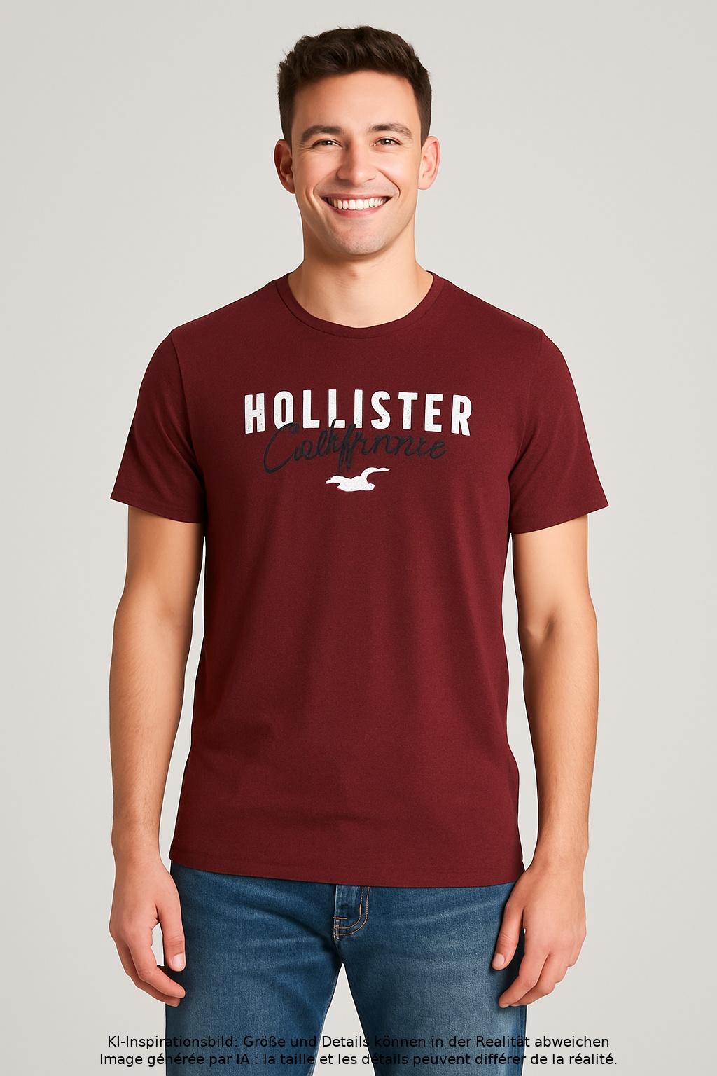 

Hollister Herren T-Shirt, rot, Gr. 48