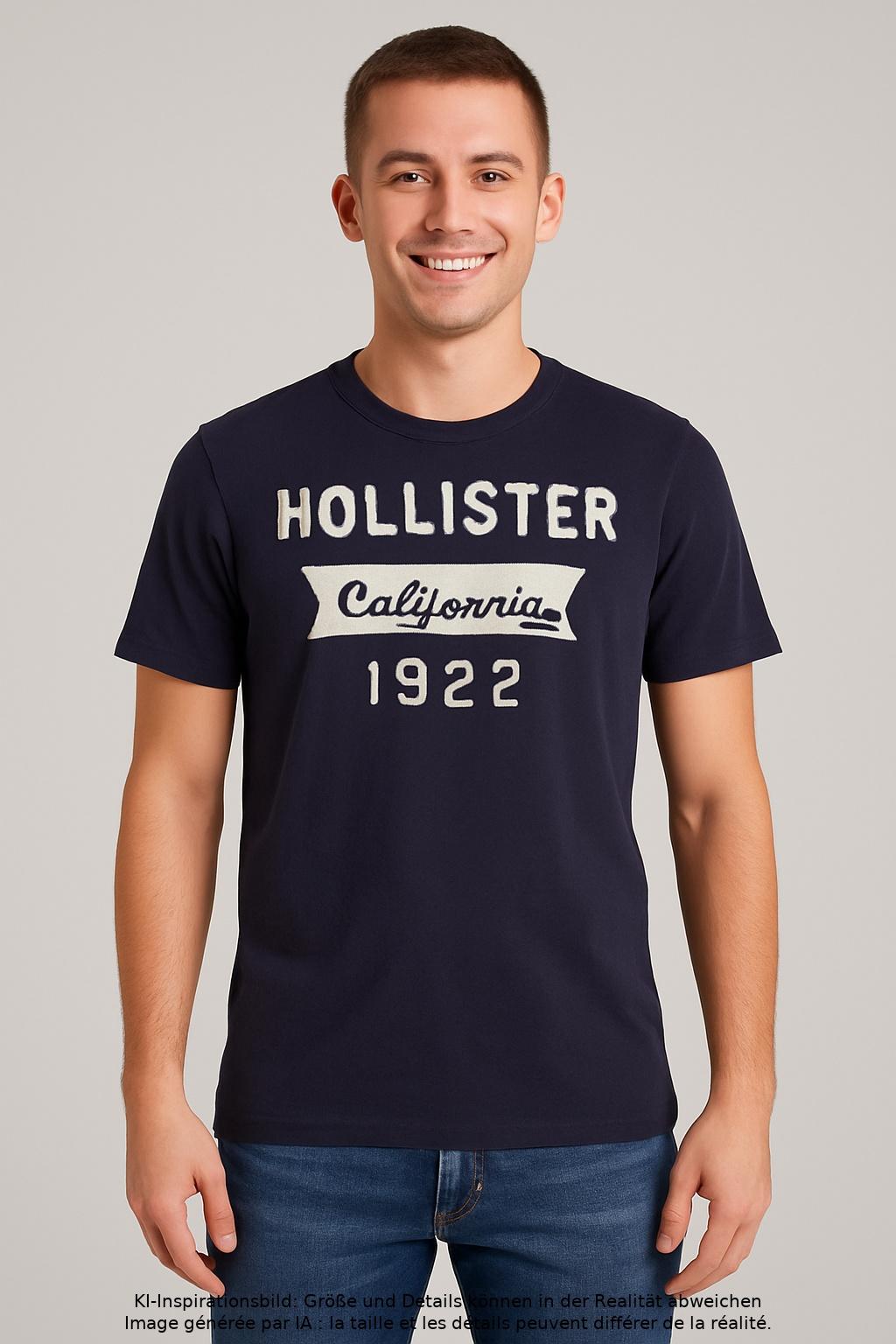 

Hollister Herren T-Shirt, marineblau, Gr. 46