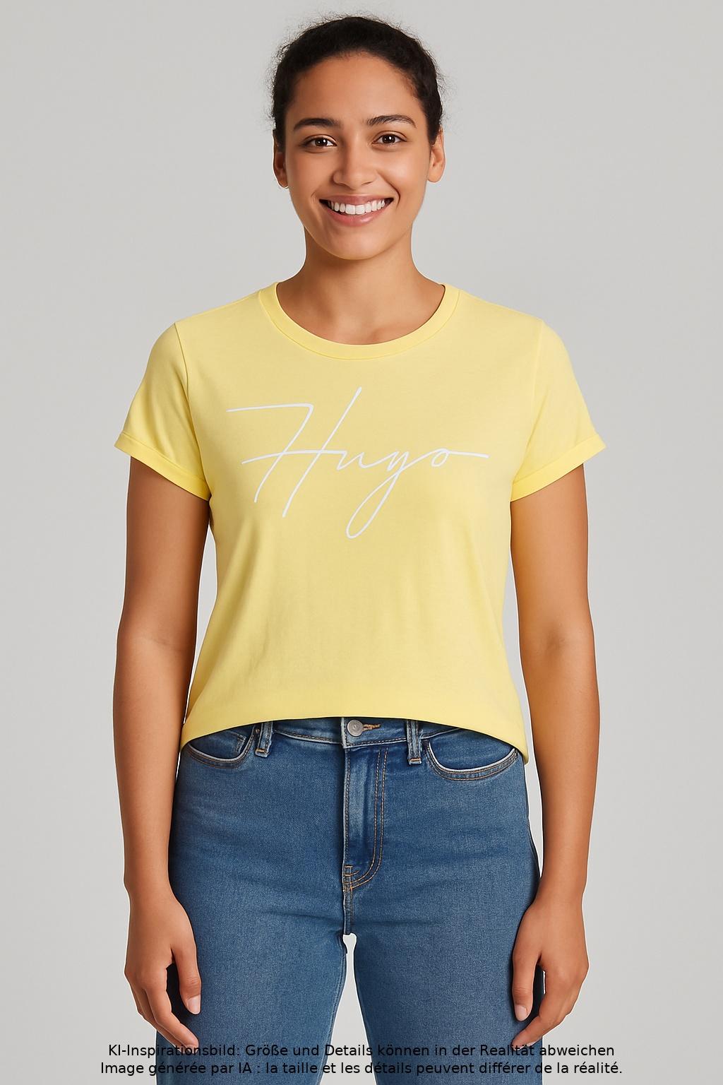 

Hugo by Hugo Boss Damen T-Shirt, gelb, Gr. 38