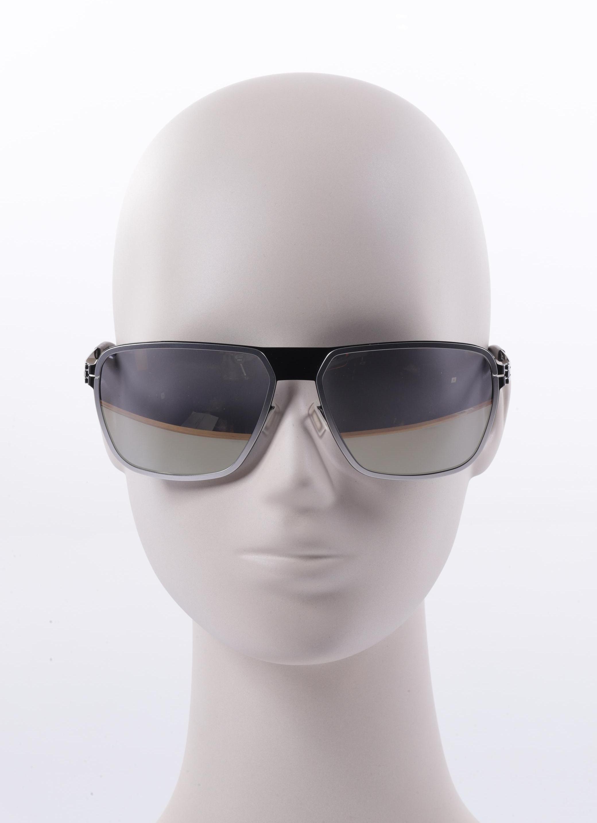 

ic! berlin Herren Sonnenbrille, silber, Gr.