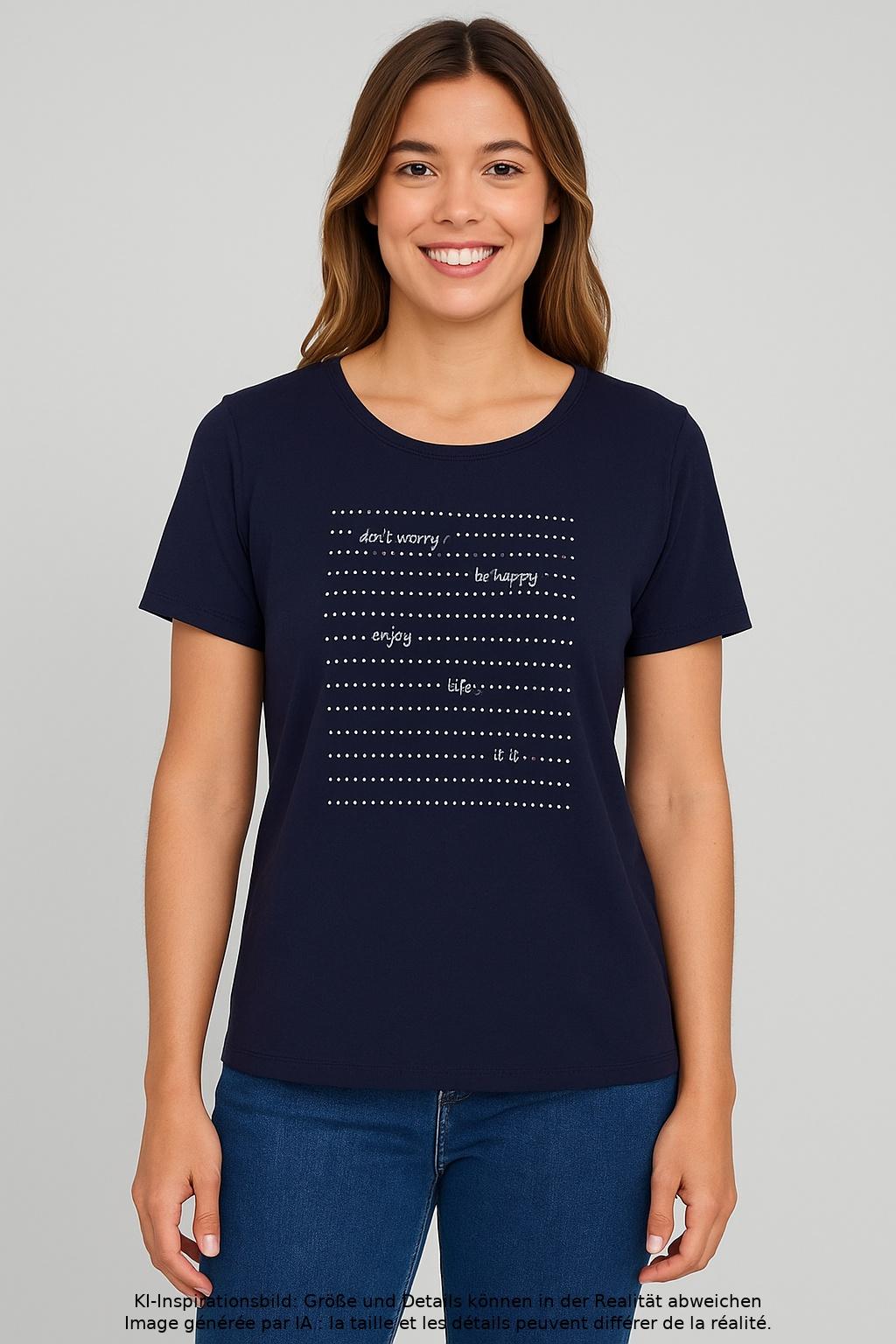 

In Linea Damen T-Shirt, marineblau, Gr. 40