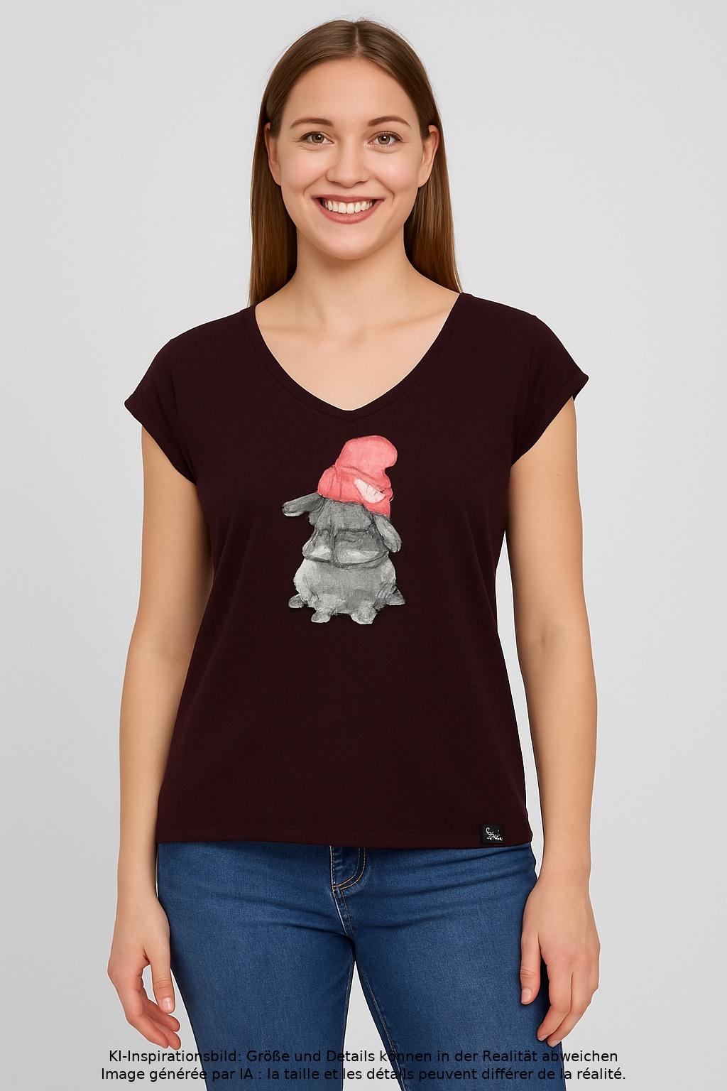 

iriedaily Damen T-Shirt, bordeaux, Gr. 36