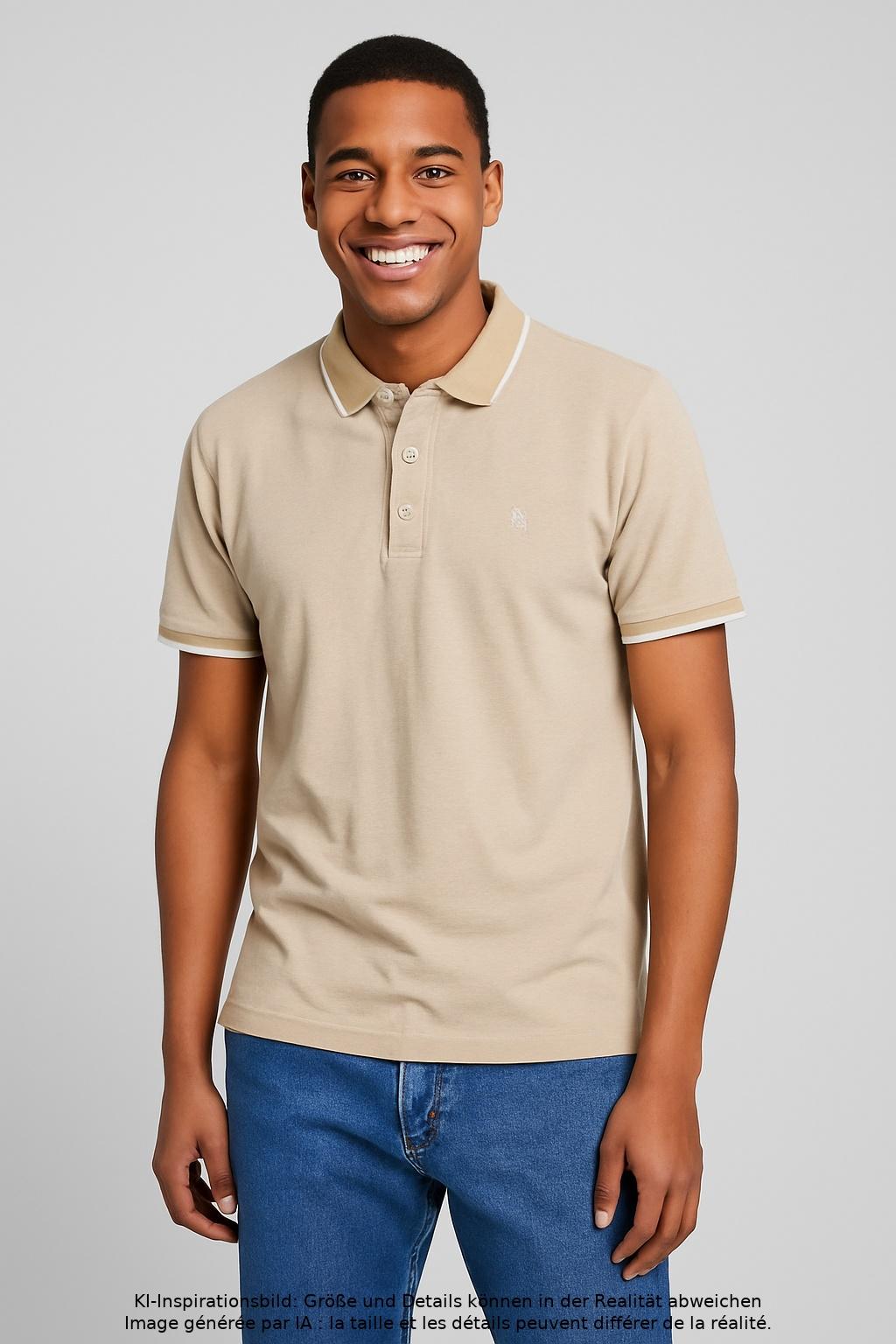 

Jack & Jones Herren Poloshirt, beige, Gr. 54