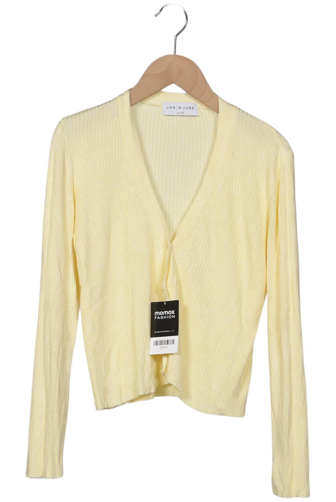 

Jan N June Damen Strickjacke, gelb, Gr. 34