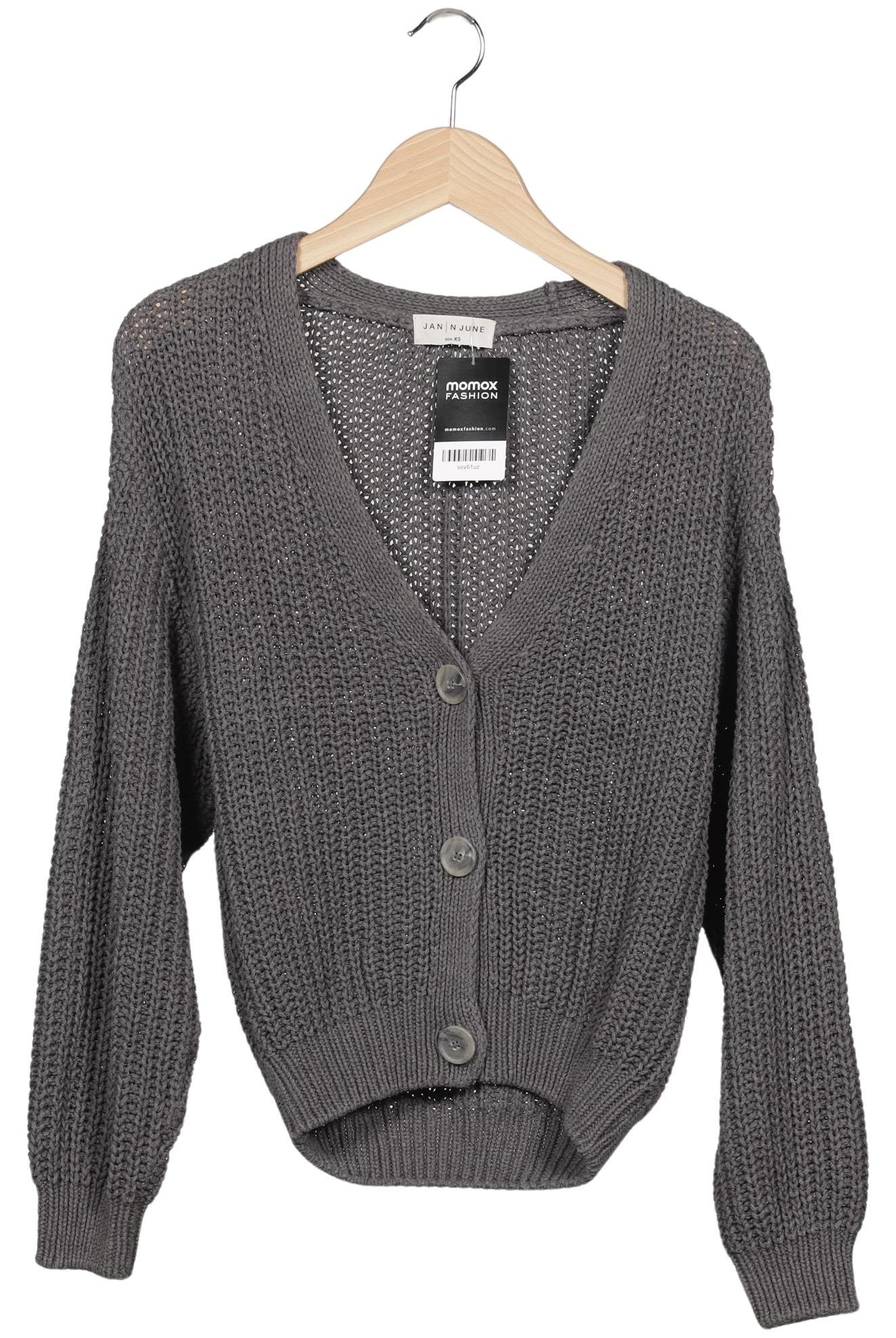 

Jan N June Damen Strickjacke, grau, Gr. 34